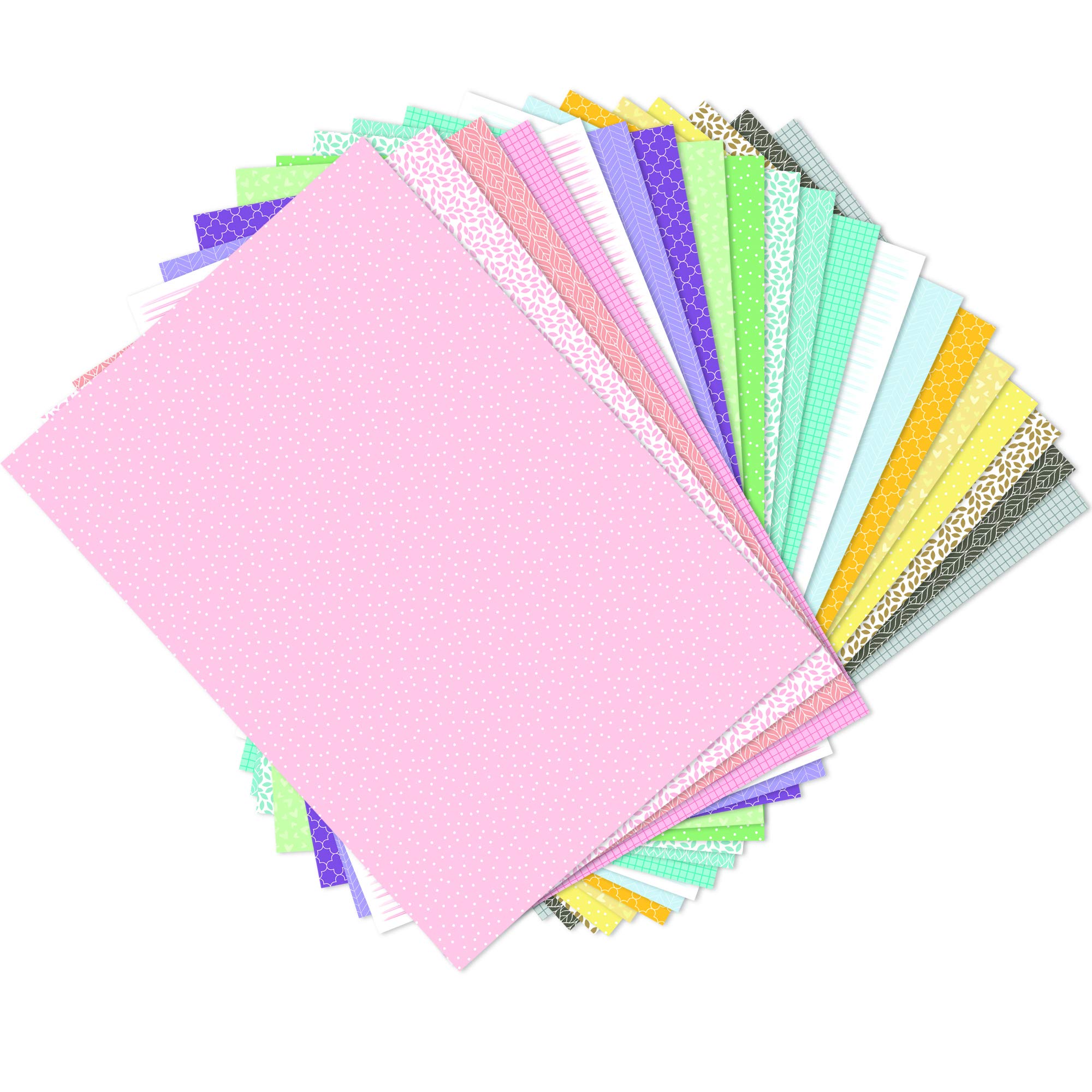 Sizzix Surfacez Double Sided Scrapbook Paper - 80 Sheets, 20 Colors, 8.25