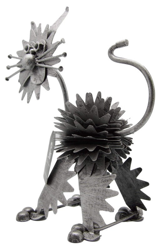 Metal Cat Ornament with Matching Hooks - Nuts & Bolts Style Home Decor Gift Set for Cat Lovers | Perfect for Christmas Tree, Wall Decor, and Unique Gift Giving
