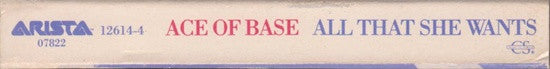Ace Of Base - All That She Wants Cassette Single (Near Mint or Mint Condition) | 90s Pop Music Collectible, Vintage Audio Gift for Music Lovers