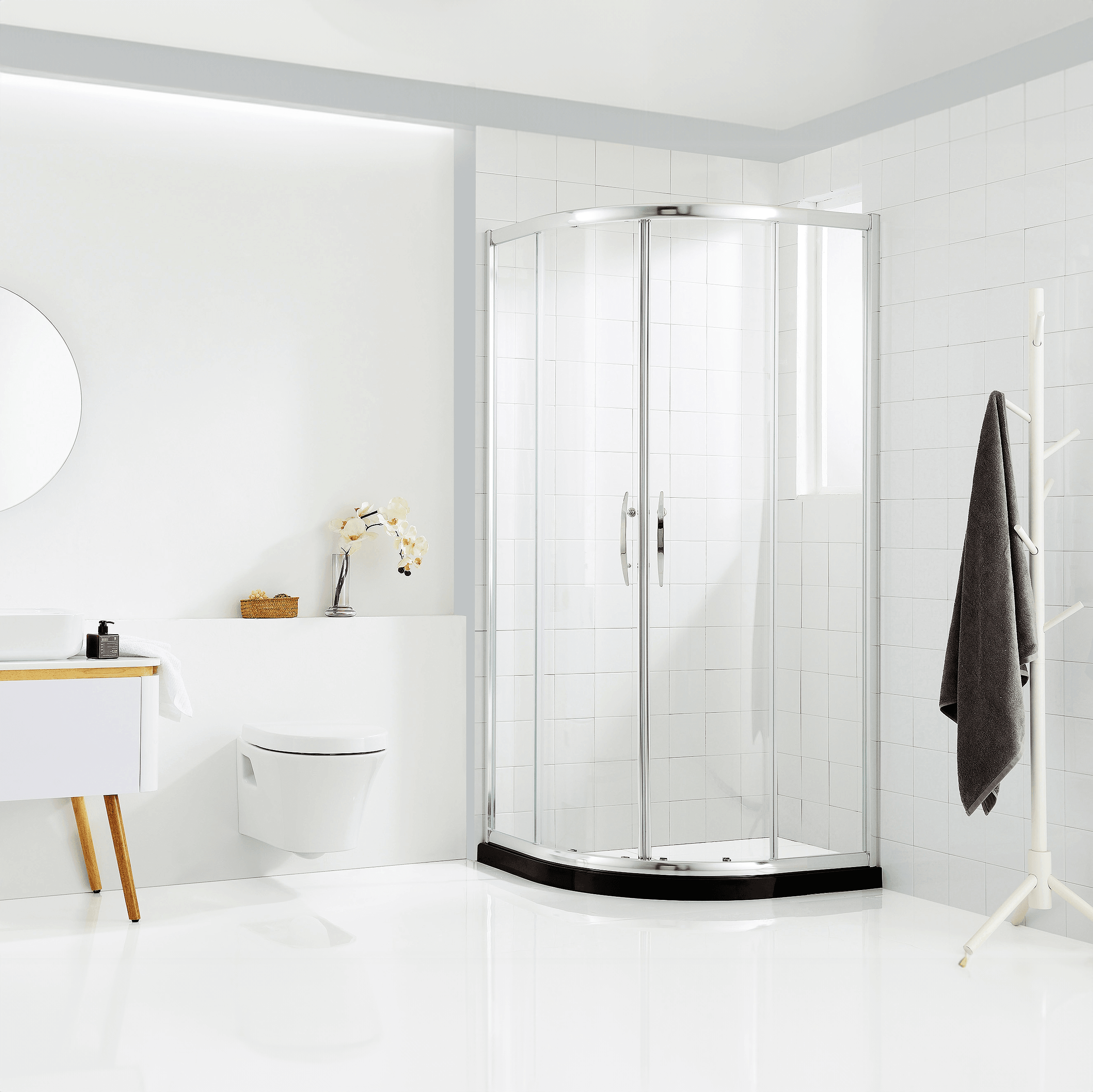Dreamwerks 36-Inch Wide x 79-Inch Tall Framed Sliding Shower Door Enclosure - Clear or Frosted Glass Options for Bathroom & Shower Upgrade