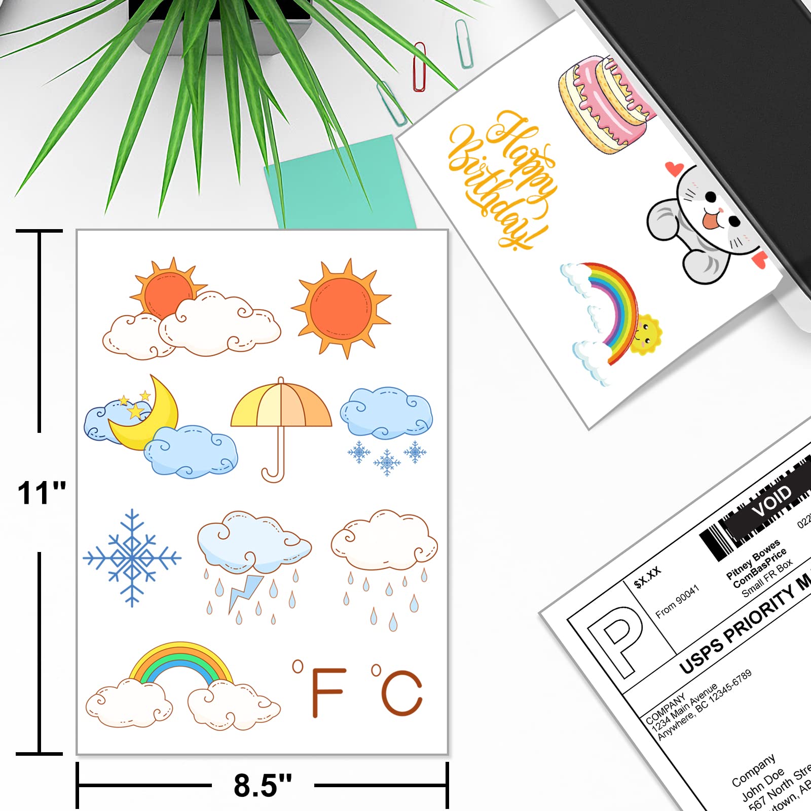 BESTEASY 8.5 x 11 Inch Sticker Paper - 2000 Sheets Full Sheet Labels for Laser & Inkjet Printers, Self-Adhesive Shipping Labels - Perfect for Mailing, Packaging & DIY Crafts