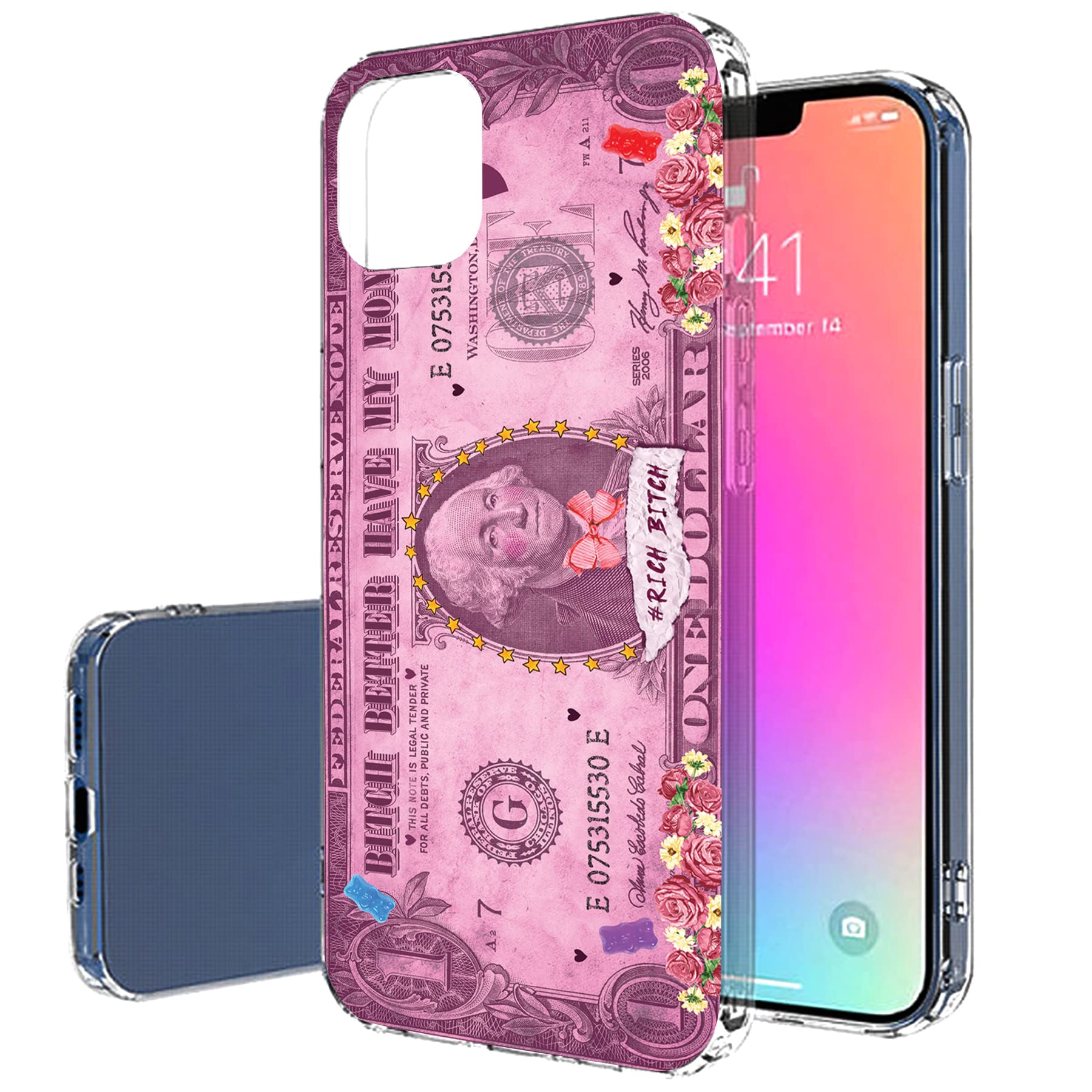 Slim Thin Gel TPU Case for Apple iPhone 13 Pro Max - Lightweight Flexible Soft Anti-Scratch Protective Cover with Rich Bitch Print | Perfect for Everyday Use, Travel & Style Protection