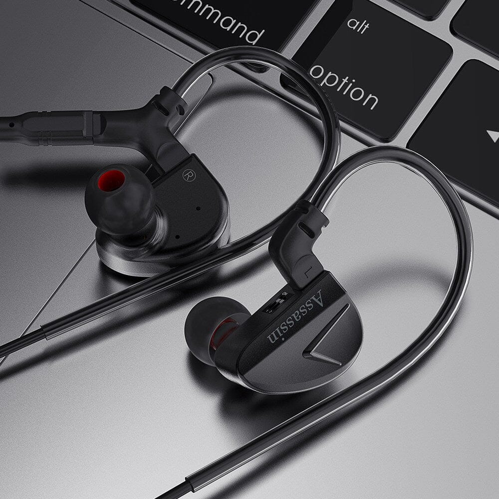 CVJ Assassin 10mm Dynamic Driver + Balanced Armature Hybrid Gaming IEMs with Vibration Driver - Professional Esports Earphones for FPS, MOBA & Battle Royale Games
