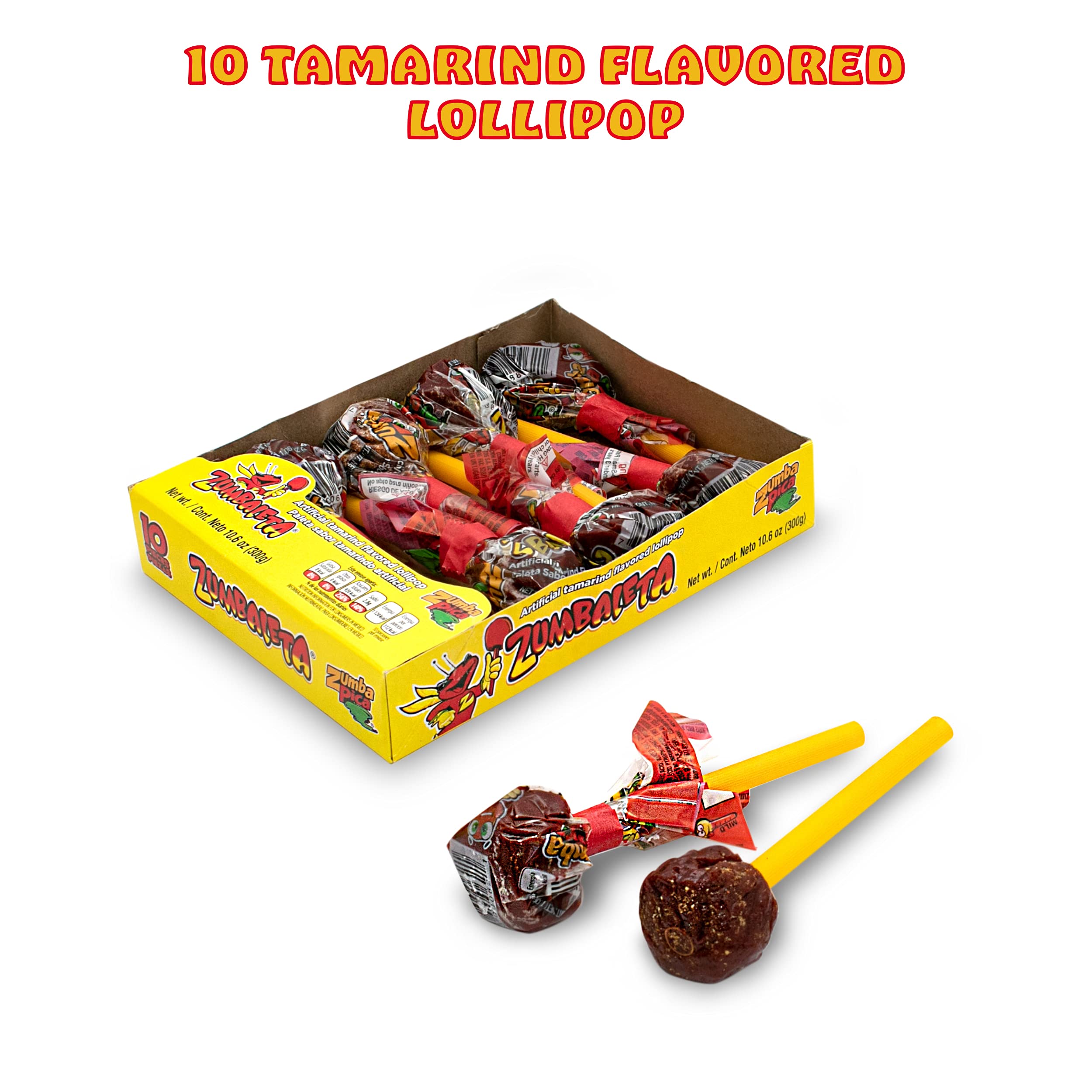 Zumba Pica Tamarind Mexican Candy - 10 Pack (1.06oz Each) | Authentic Spicy & Sweet Tamarind Treat | Perfect for Parties, Snacking & Mexican Cuisine Gifts