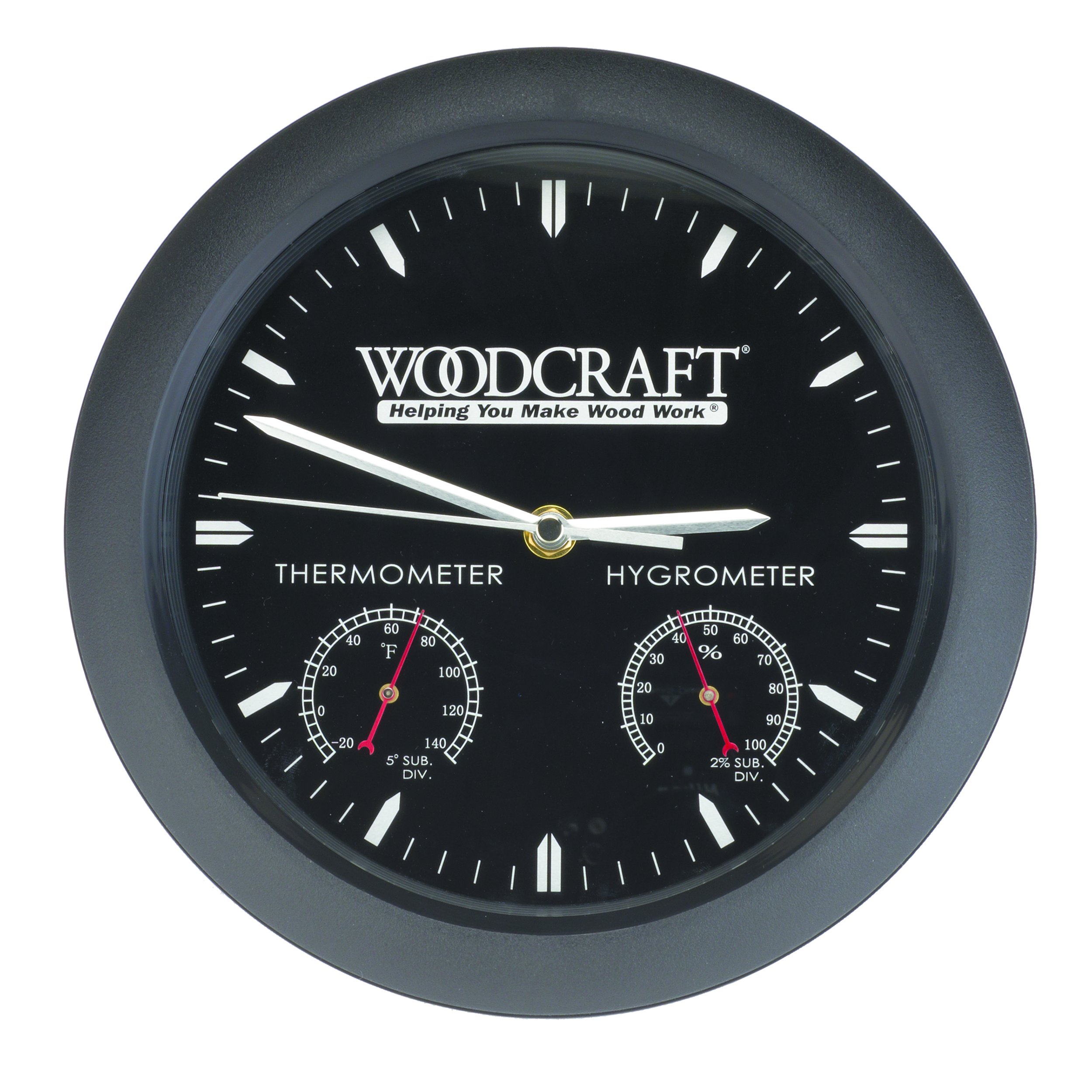 Premium Wooden Wall Clock with Built-in Thermometer & Hygrometer - Perfect for Home, Office, and Workshop Decor