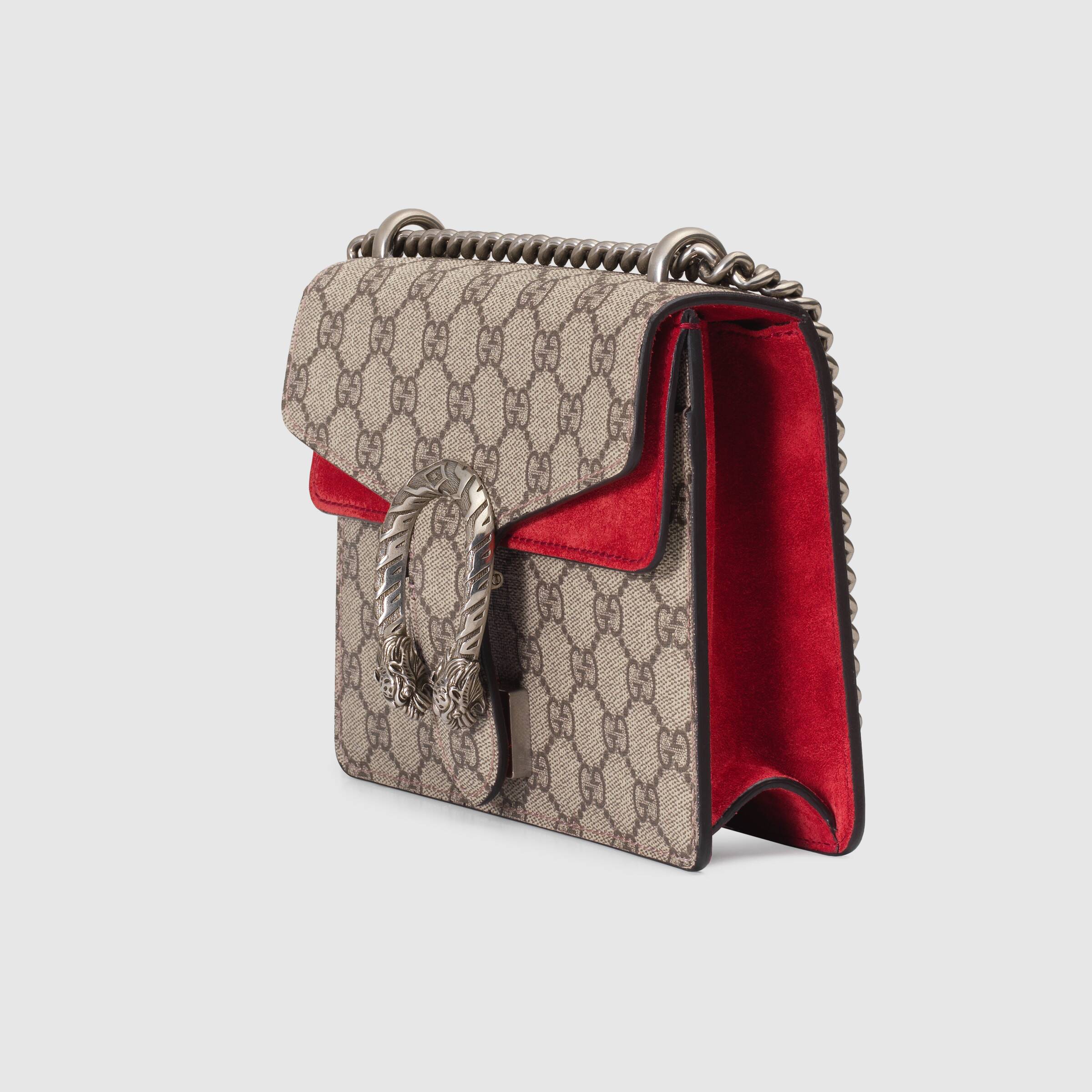 Gucci Dionysus GG Supreme Mini Bag in Beige & Red - Luxury Crossbody Purse for Women, Perfect for Parties, Dates & Everyday Use