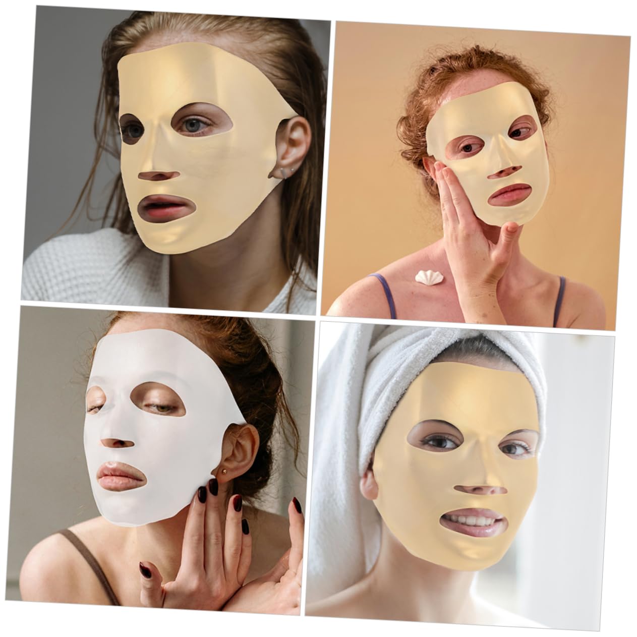 Minkissy 6-Pack Reusable Silicone Face Mask Cover - Overnight Collagen Lip & Beauty Care Mask for Hydration & Anti-Aging | Perfect for Nighttime Skincare, Spa Treatments & At-Home Facial Therapy
