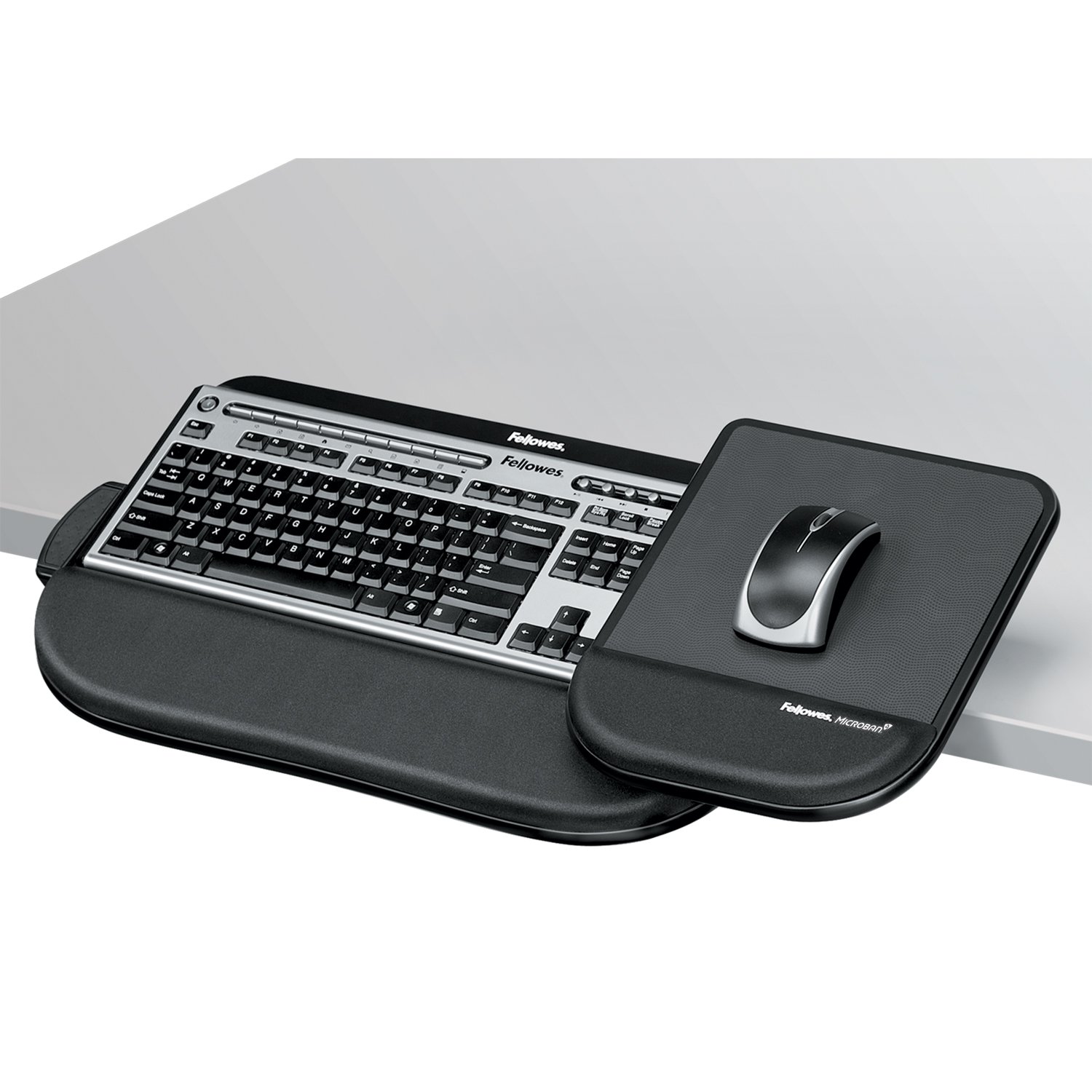 Fellowes Tilt-n-Slide Pro Keyboard Tray - Ergonomic Under Desk Keyboard Holder for Office & Home Workspace (Non-Retail Packaging) - Perfect for Computer Desks, Standing Desks & Workstations