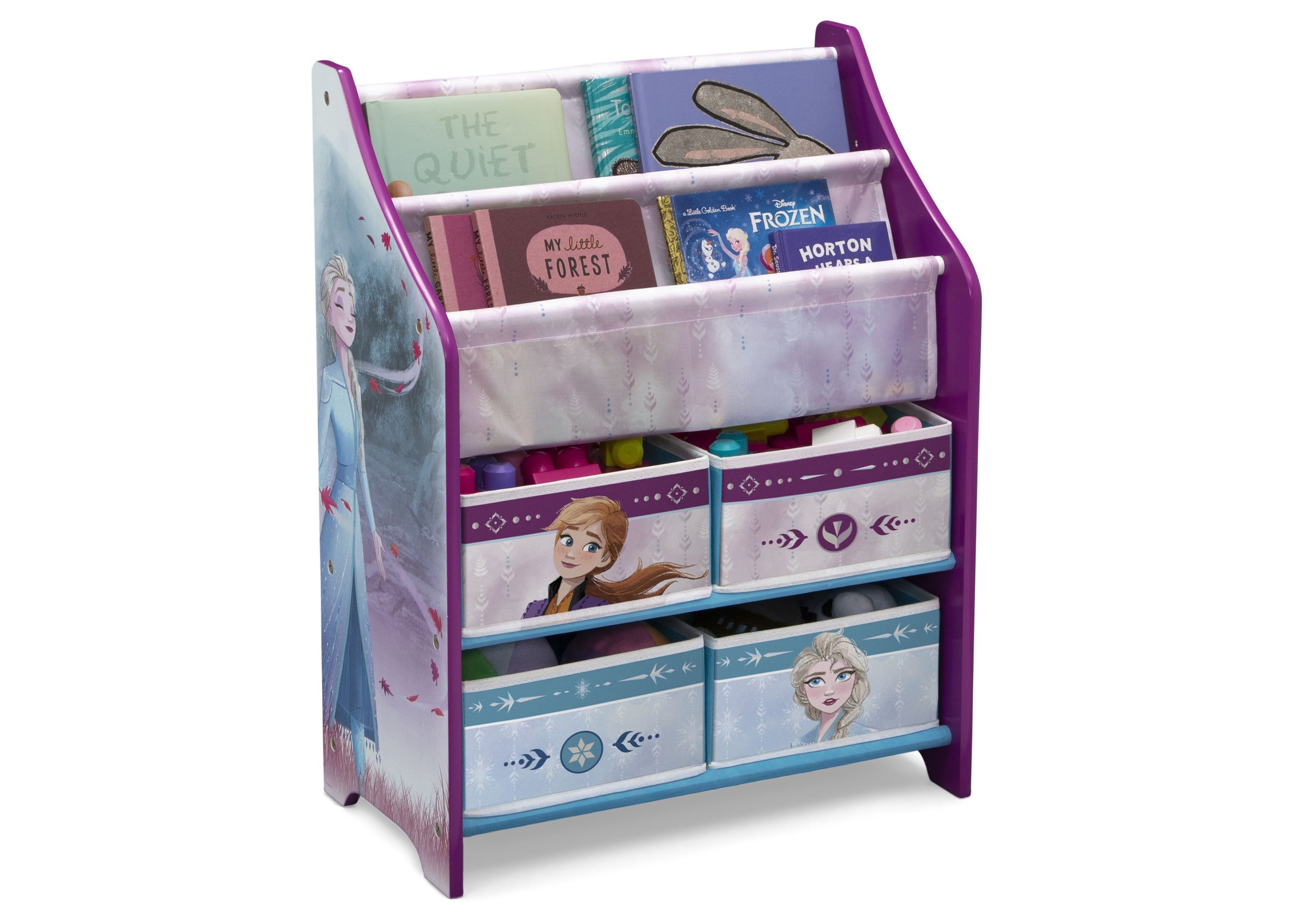 Frozen 2 Toy & Book Storage Organizer - Kids' Room Decor & Disney Movie Collection Organizer for Playroom & Bedroom