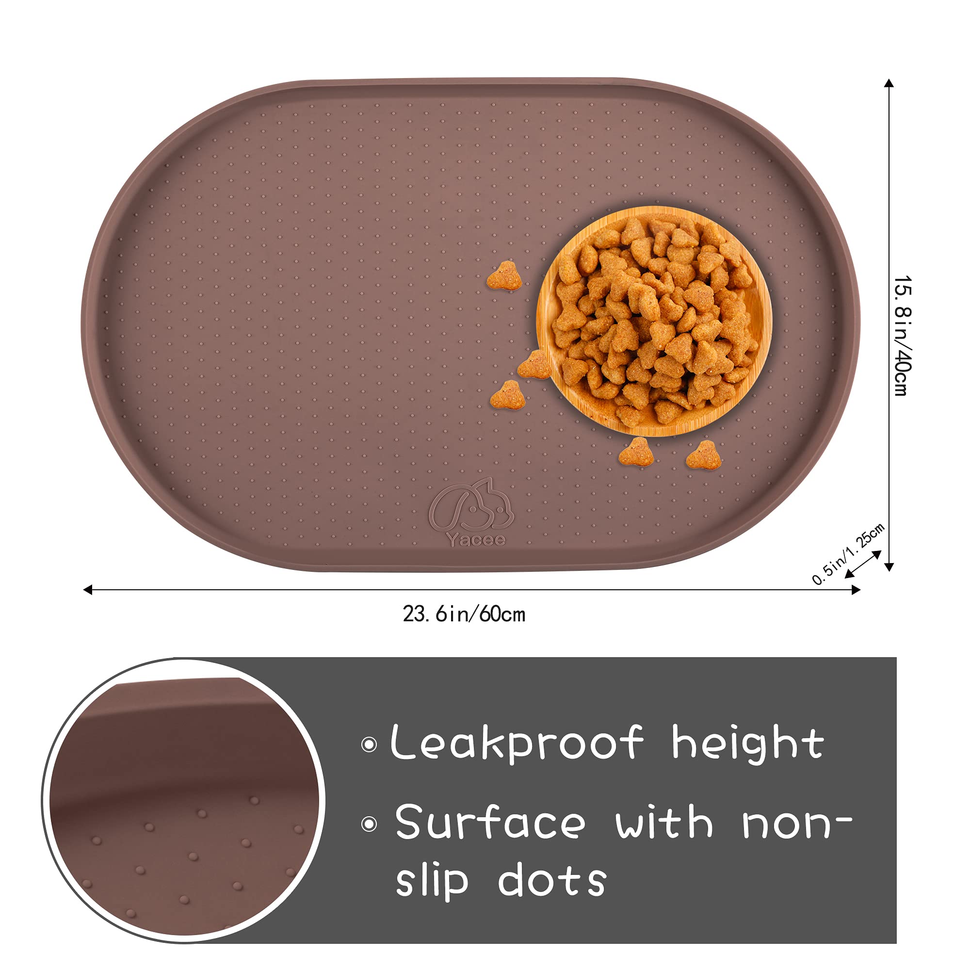 100% Waterproof Non-Slip Silicone Pet Feeding Mat - 0.5