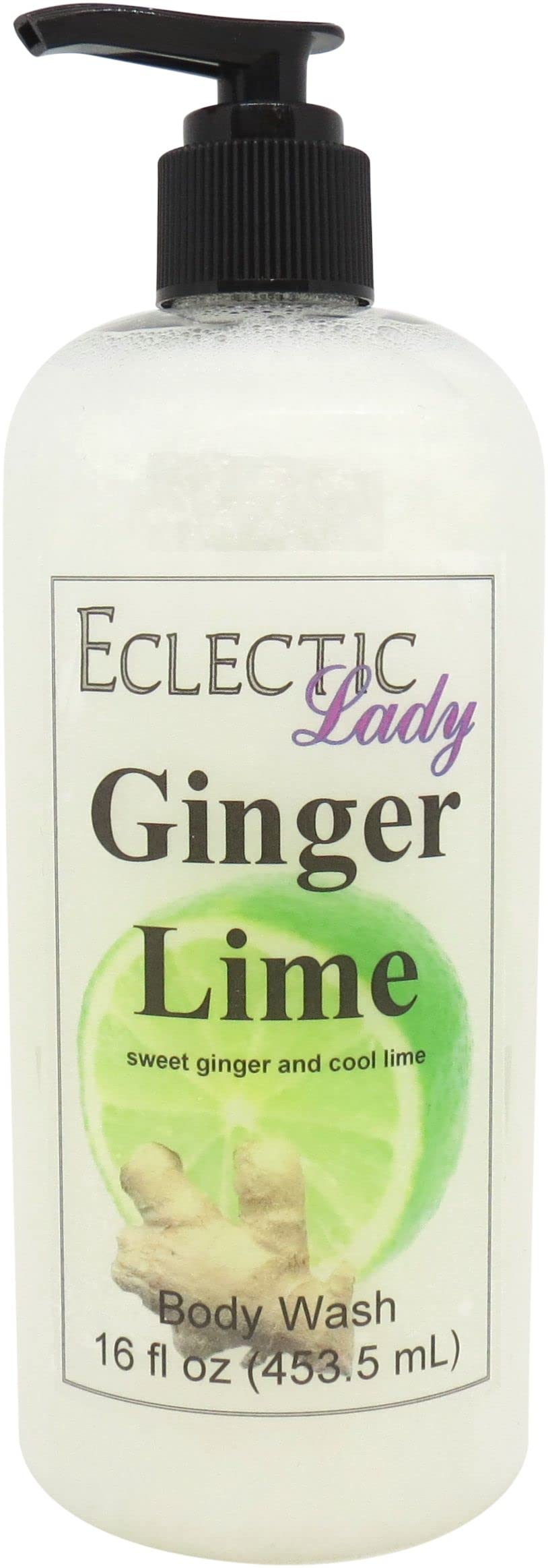 Organic Ginger Lime 3-in-1 Body Wash, Bubble Bath & Hand Soap | Phthalate-Free, Handcrafted in USA | 16 oz Luxurious Liquid Pearl Formula | Perfect for Spa Days, Relaxing Baths & Daily Skincare Routine