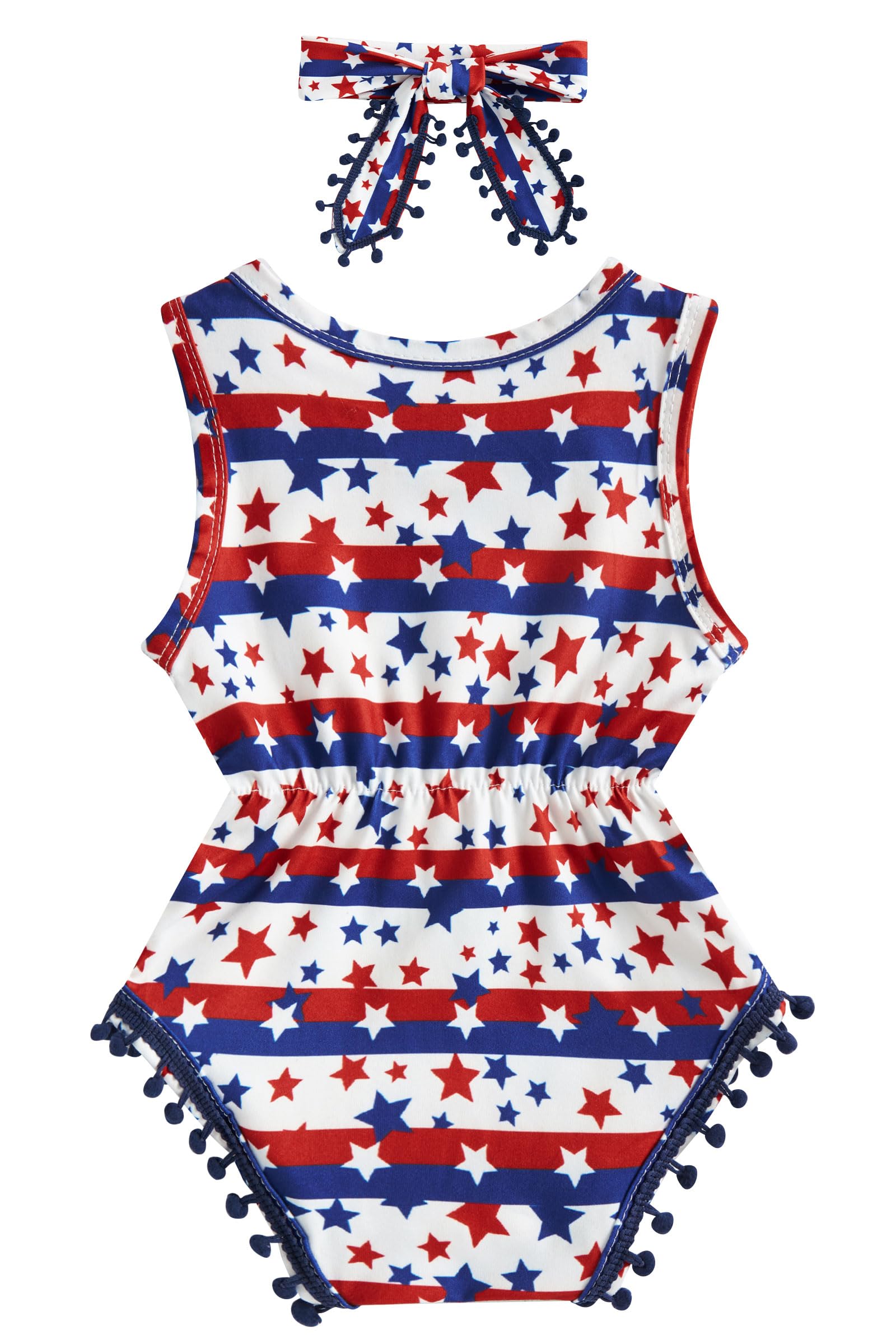 UNICOMIDEA Baby Girls Romper Jumpsuit - Sleeveless One-Piece Bodysuit with Headband for Newborn to 24 Months | Perfect for Summer Outfits, Photoshoots & Daily Wear