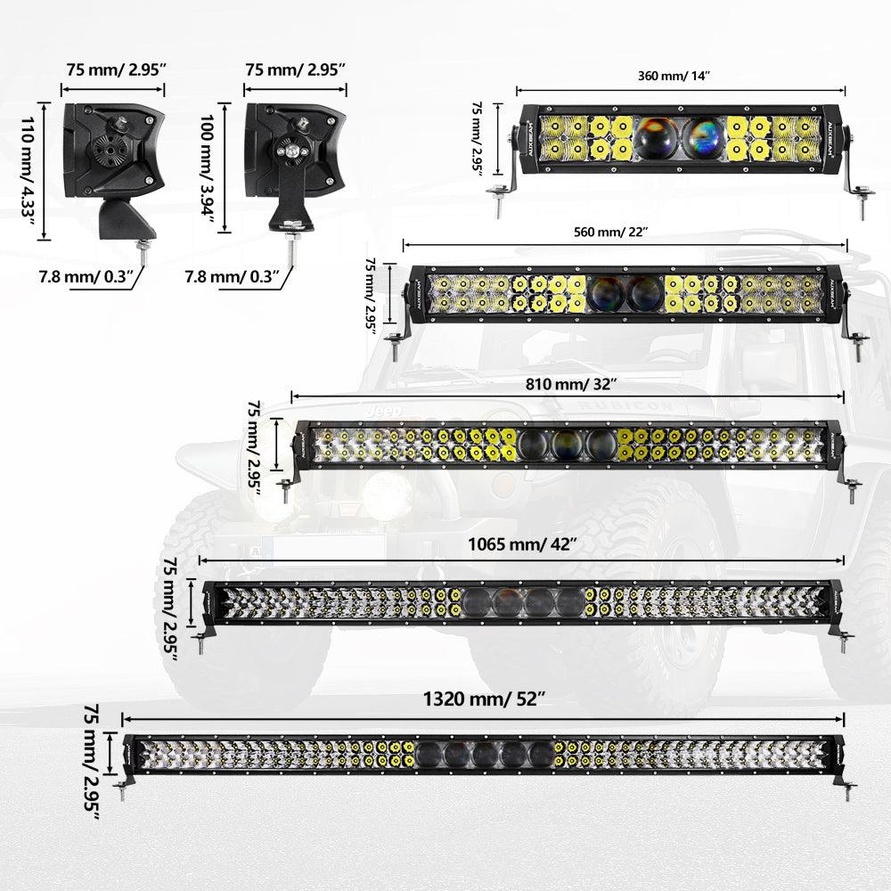 5D PRO Series LED Light Bar with 5D Projectors for ATV UTV - High-Performance Off-Road Lighting for Night Driving, Hunting & Outdoor Adventures