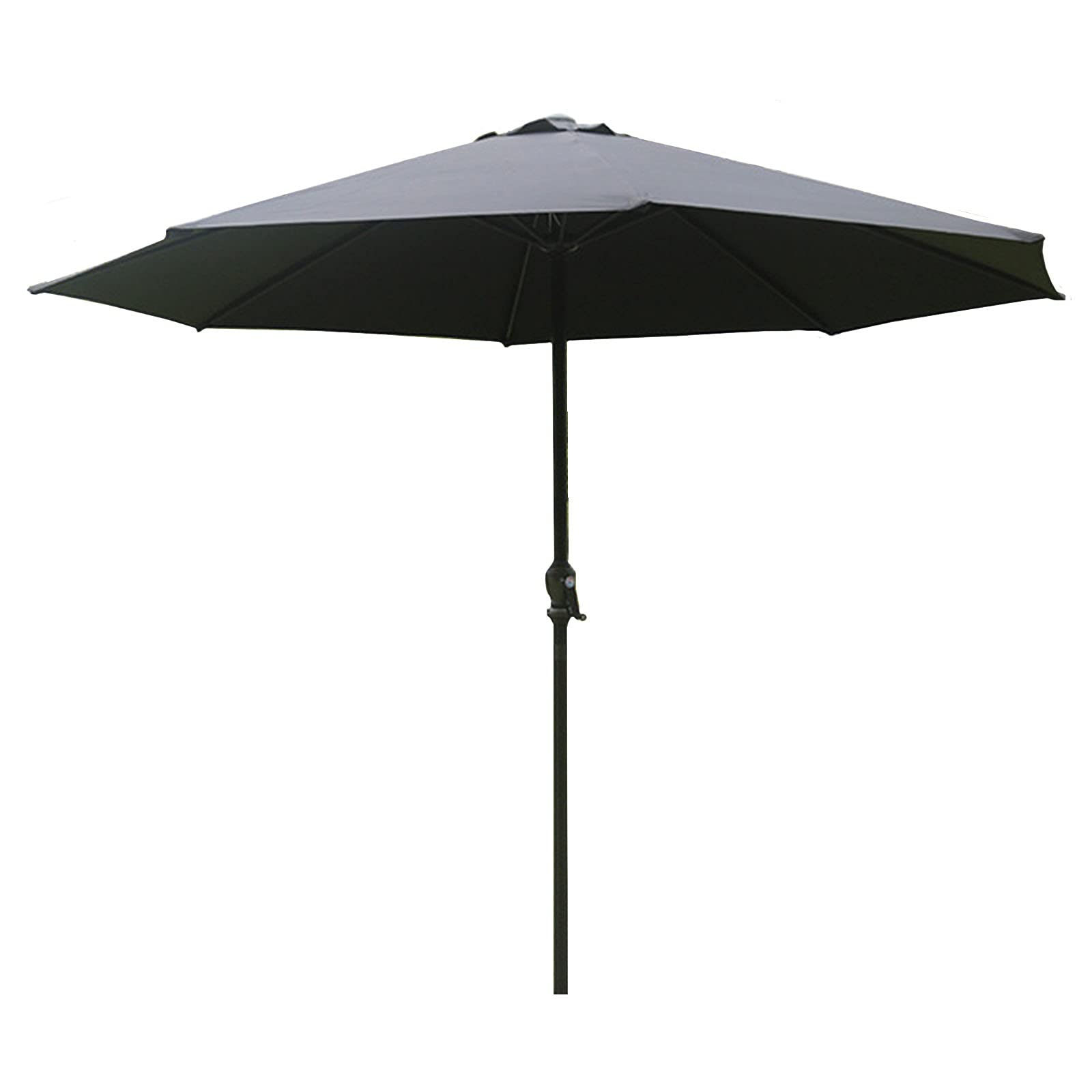 9ft Outdoor Sunbrella with 6 Ribs - Round Patio Market Umbrella for Beach, Poolside & BBQ - Waterproof & UV Protection - Perfect for Backyard, Garden & Outdoor Dining (Black)