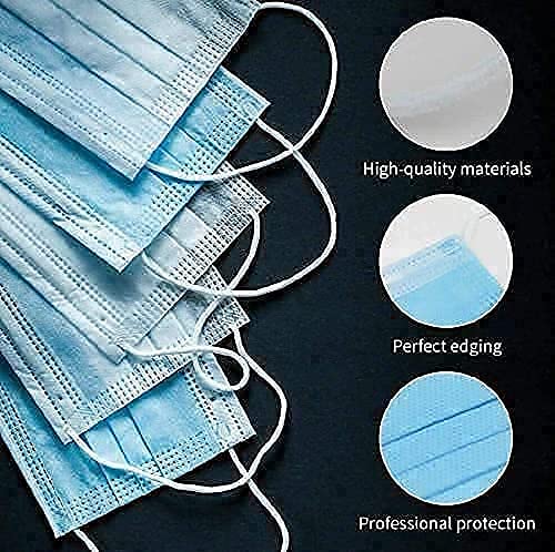 OMX 150-Pack Disposable Blue Surgical Face Masks with Ear Loops - 150 Pcs - Protection for Healthcare, Office & Public Use