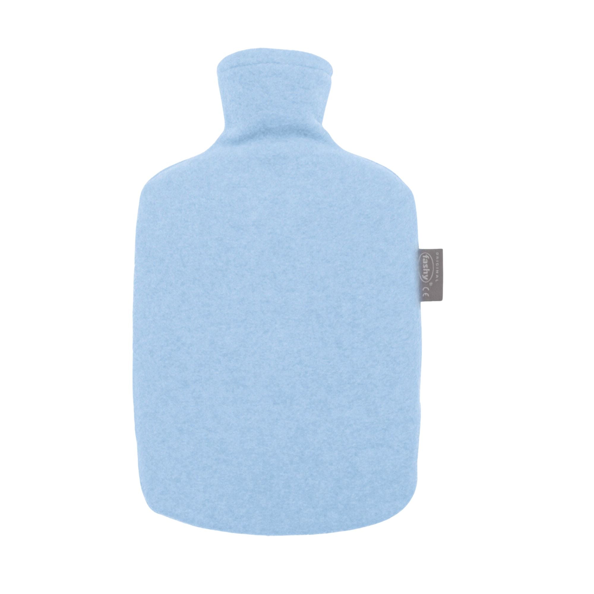 1.6L Eco-Friendly Fashy Hot Water Bottle with Soft Blue Fleece Cover - Perfect for Pain Relief, Warmth & Comfort at Home, Office or Travel