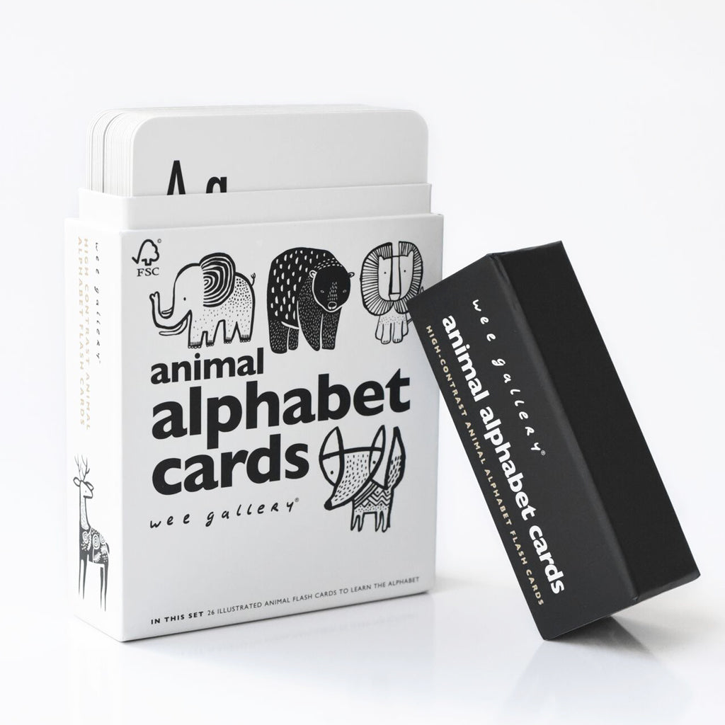 Wee Gallery Animal Alphabet Cards - Educational ABC Learning Flashcards for Toddlers & Preschoolers - Perfect for Home, Classroom & Travel Learning Activities
