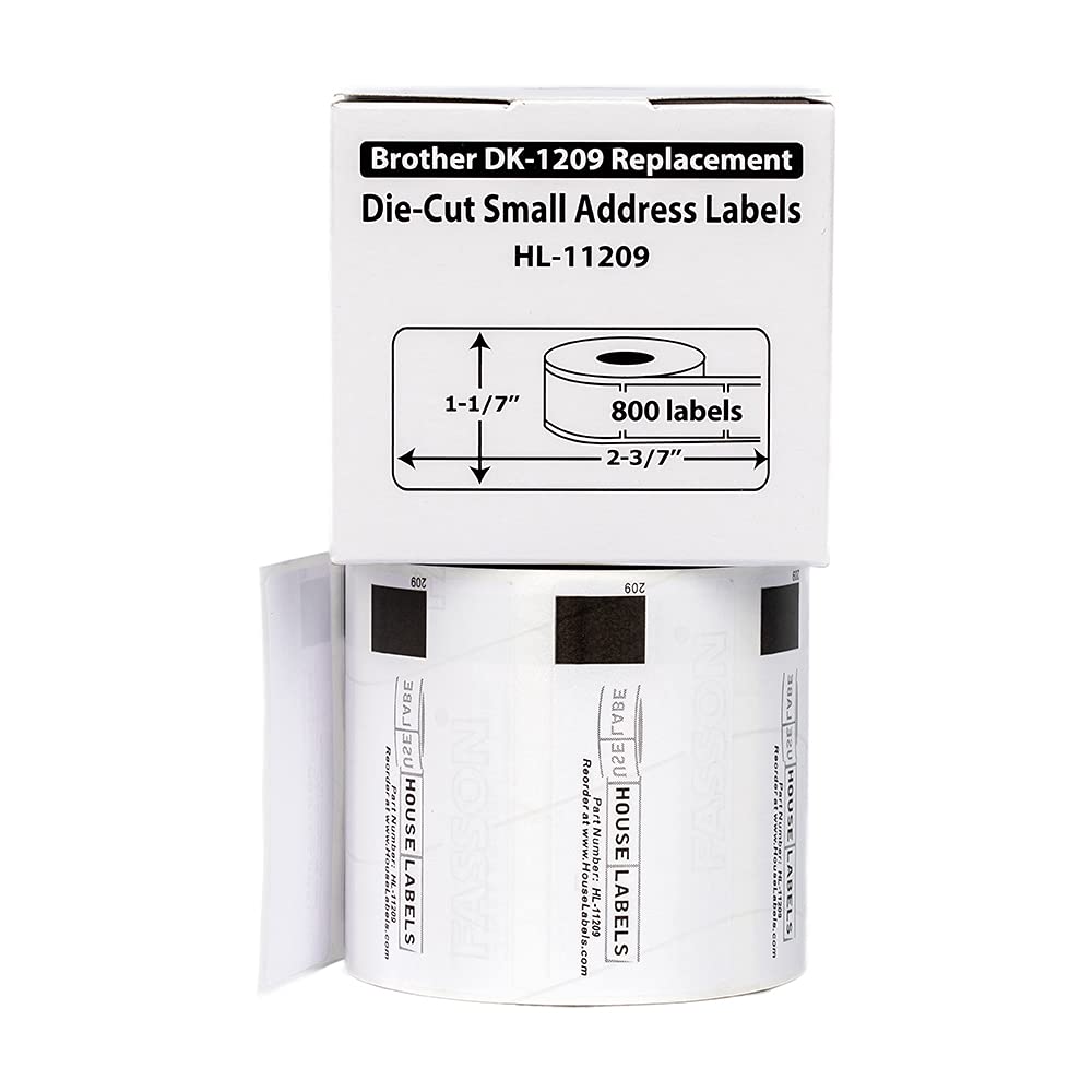 HOUSELABELS Compatible with Brother QL-700 QL-710W QL-720NW Label Printers - 800 Address Labels per Roll (1-1/7