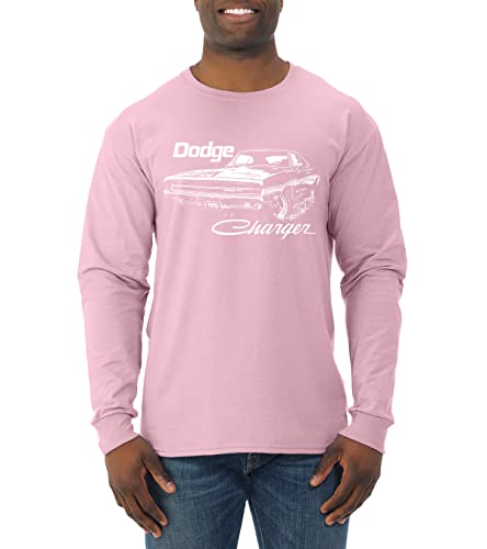 Vintage 1970 Dodge Charger Racing Car & Truck Men's Long Sleeve Shirt - Classic Muscle Car Tee for Car Enthusiasts, Retro Gift for Fathers Day & Car Show Events