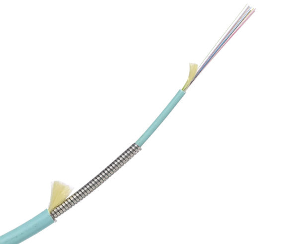 24 Core 250um Multimode OM3 Armored Plenum Cable - High-Speed Indoor Fiber Optic Cable for Data Centers, Server Rooms & Network Installations