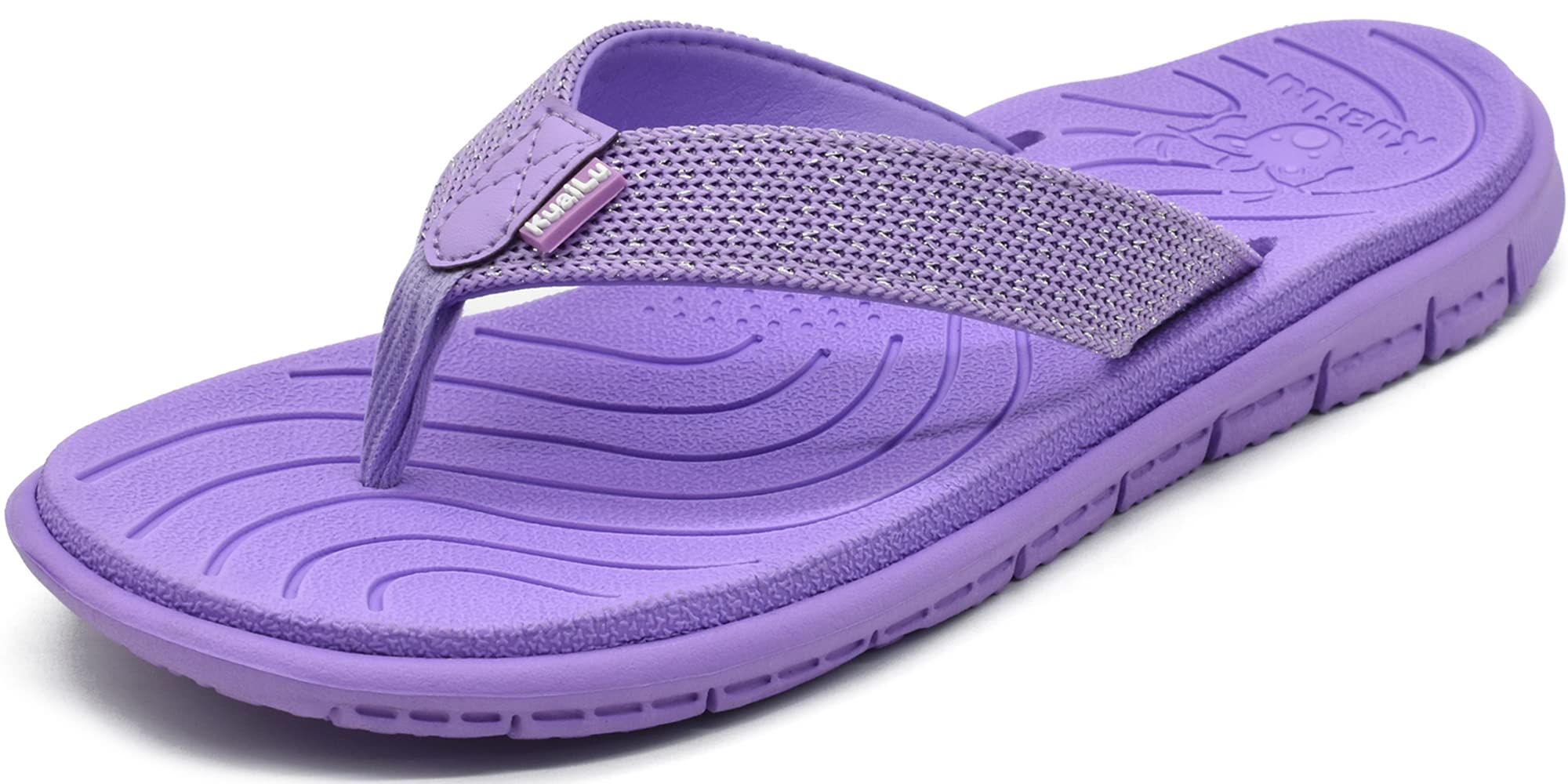 KuaiLu Women's Comfortable Flip Flops with Arch Support - Lightweight Non-Slip Yoga Sandals for Walking, Beach & Summer | Casual Thong Slippers with Cushion for All-Day Wear