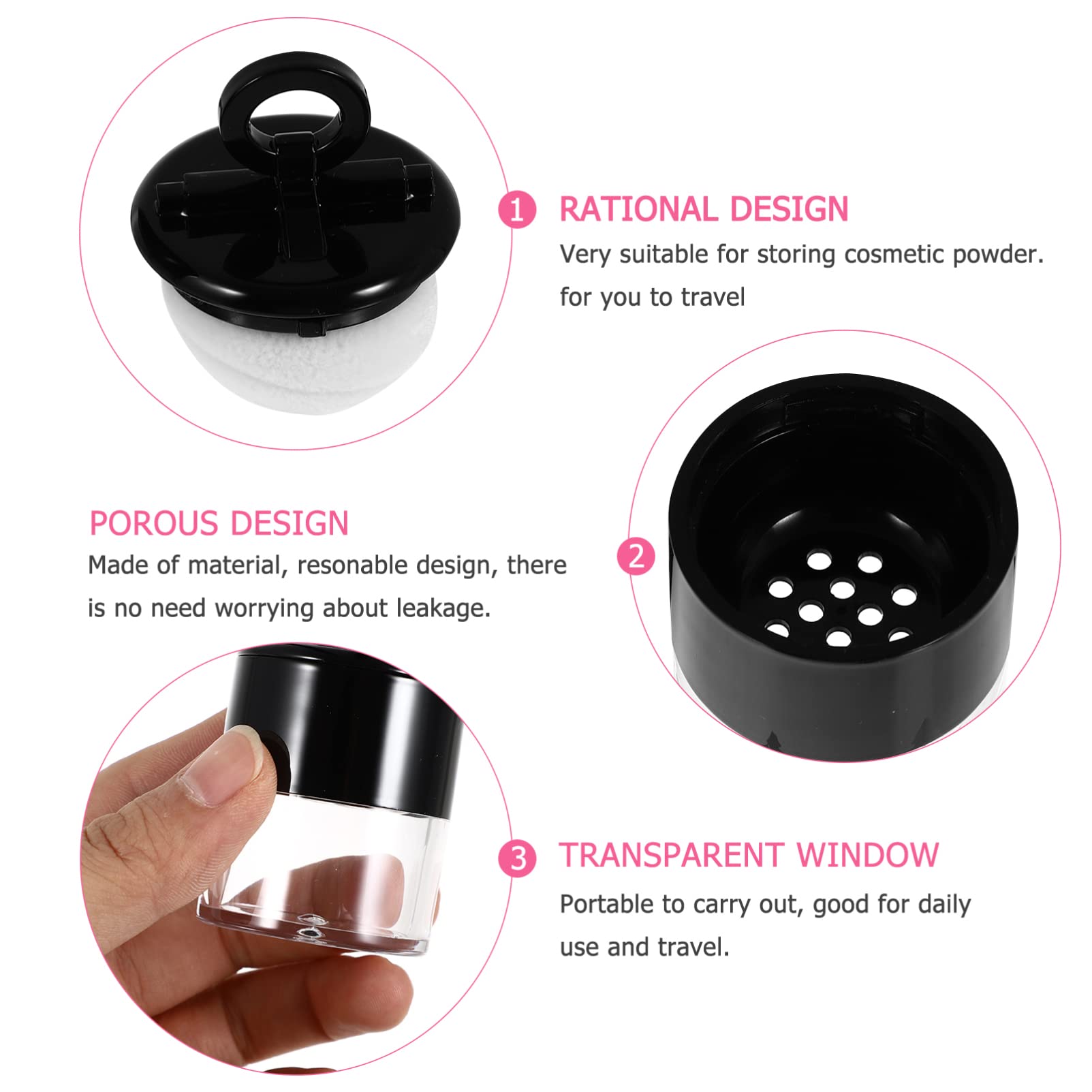 Travel Powder Container Empty Box - Refillable Loose Powder Dispenser with Puff for Makeup, Cosmetics & Toiletries | Perfect for Travel, Home & On-the-Go Touch Ups