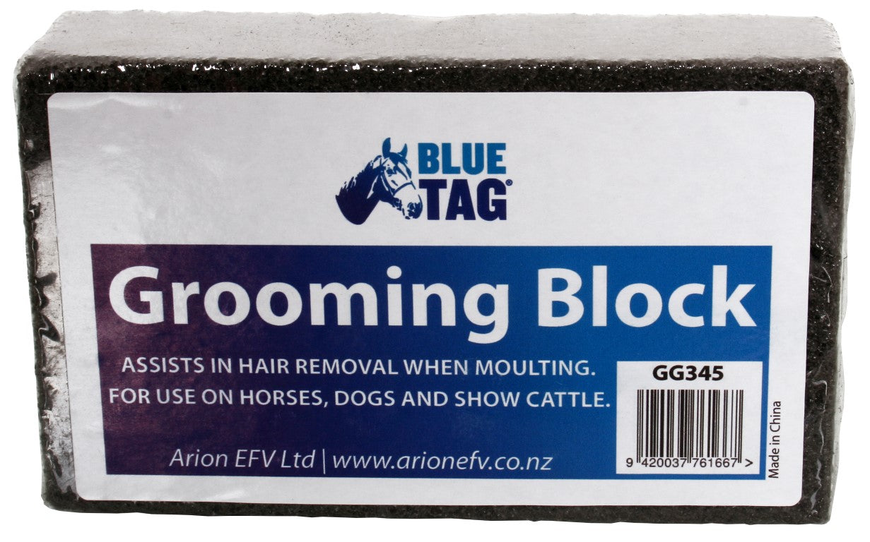Premium Blue Tag Grooming Block for Horses - Professional Horse Care Tool for Show Prep & Daily Grooming - Perfect for Removing Dirt, Sweat & Hair