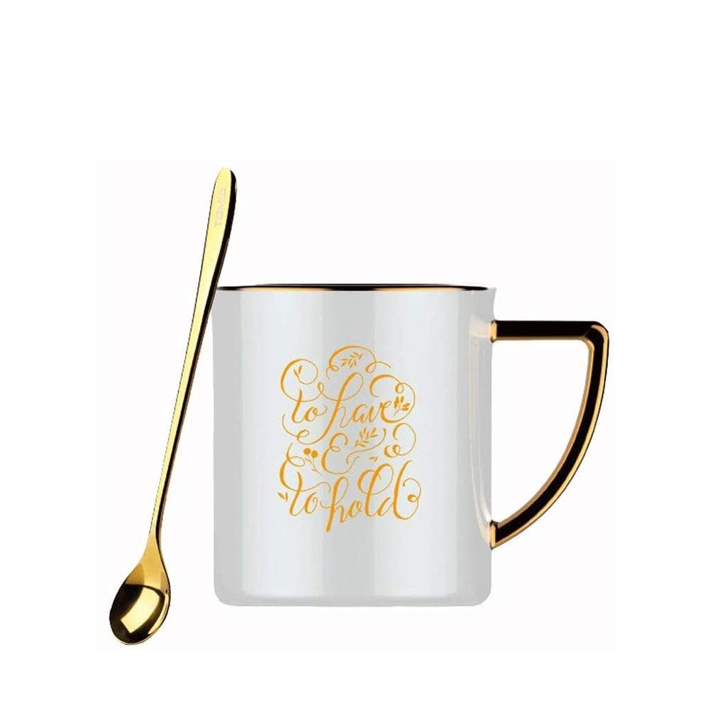 Premium Ceramic Tea Infuser Cup with Spoon - Porcelain Wind Mug for Couples, White | Perfect for Home, Office & Gift Giving