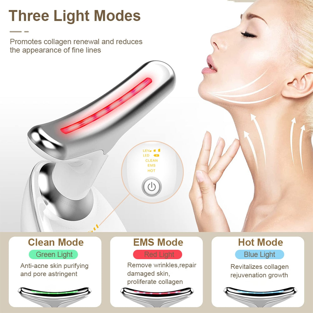 Neck and Face Beauty Device - Anti-Aging Massager for Skin Tightening & Wrinkle Reduction | Perfect for Home Spa & Self-Care Routines
