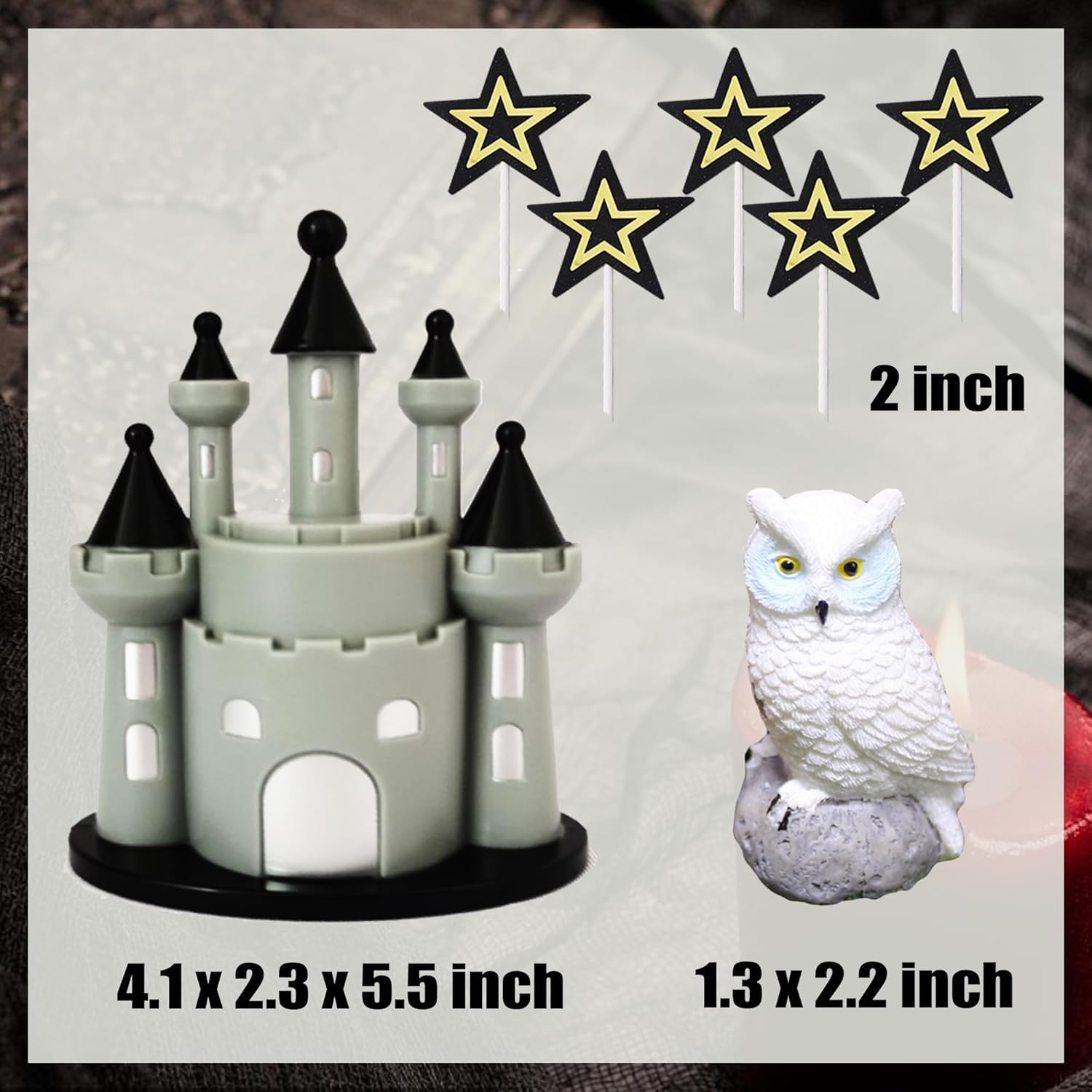 16 PCS Wizard Party Supplies Set - Magical Birthday Cake Decorations, Wizard Cake Toppers & Castle Cake Topper for Harry Potter Themed Birthday Party Favors | Perfect for Kids, Adults, Baby Showers & Fantasy Themed Events