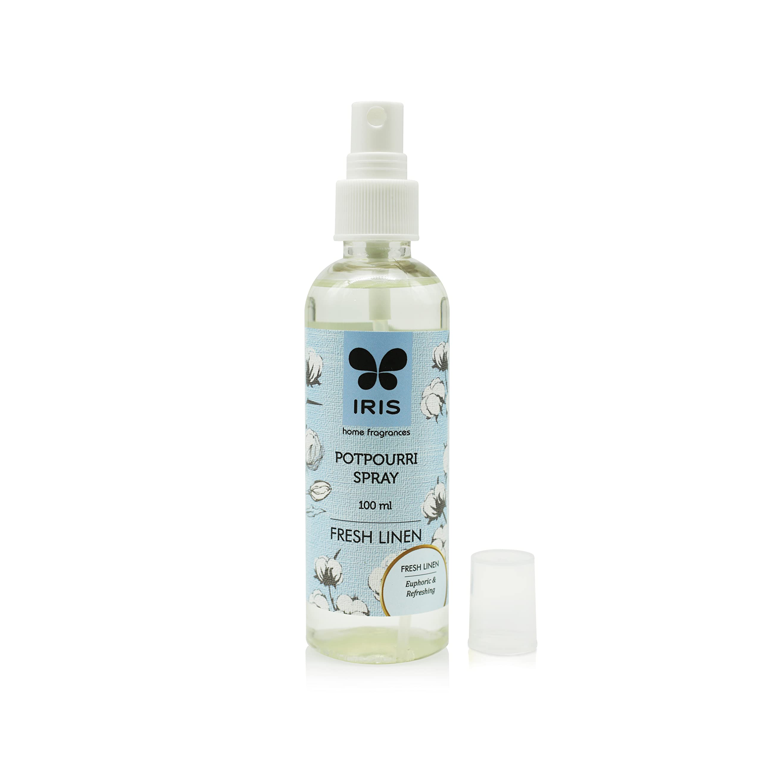 IRIS 100ml Potpourri Essential Oil Refresher Spray - Natural Home Fragrance for Room, Closet & Car Air Freshener