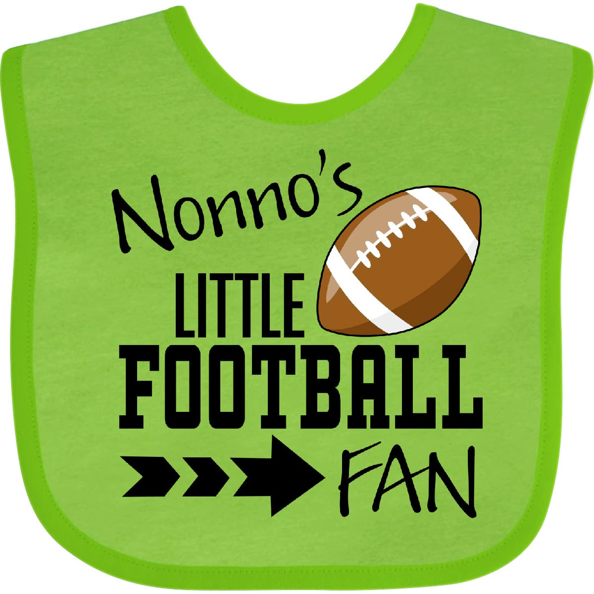 Inktastic Nonno's Little Football Fan Baby Bib - Soft & Absorbent Drool Bib for Infants - Perfect for Game Day, Playtime & Mealtime