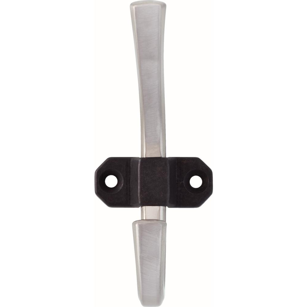 Modern Nickel & Black Wall Coat Hook - Stylish Hat & Jacket Hanger for Entryway, Bedroom, or Mudroom Organization