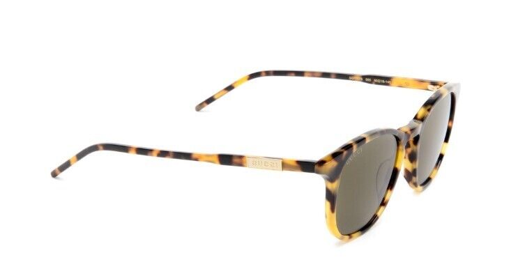 Gucci GG1157S 003 Havana Green Round Polarized Sunglasses for Men - UV Protection, Classic Aviator Style for Driving, Travel & Outdoor Activities