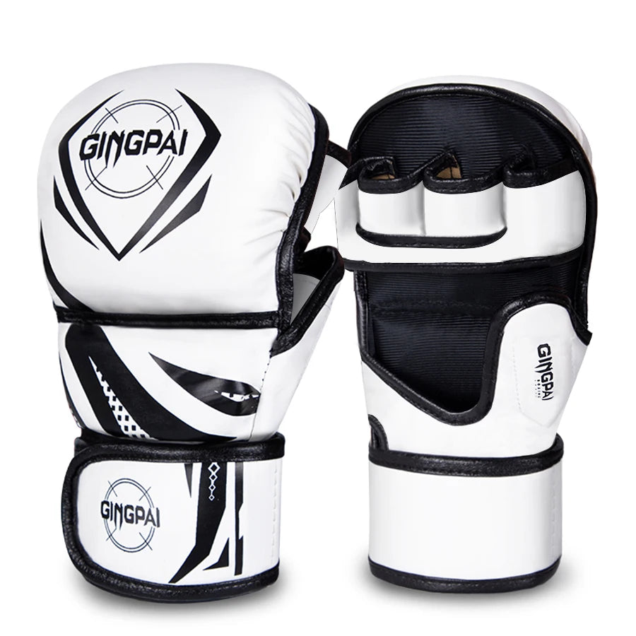 Professional MMA Half Finger Boxing Gloves - Thickened Sanda & Free Fighting Training Gloves for Mixed Martial Arts - Perfect for MMA, Kickboxing, Muay Thai & Combat Sports Training