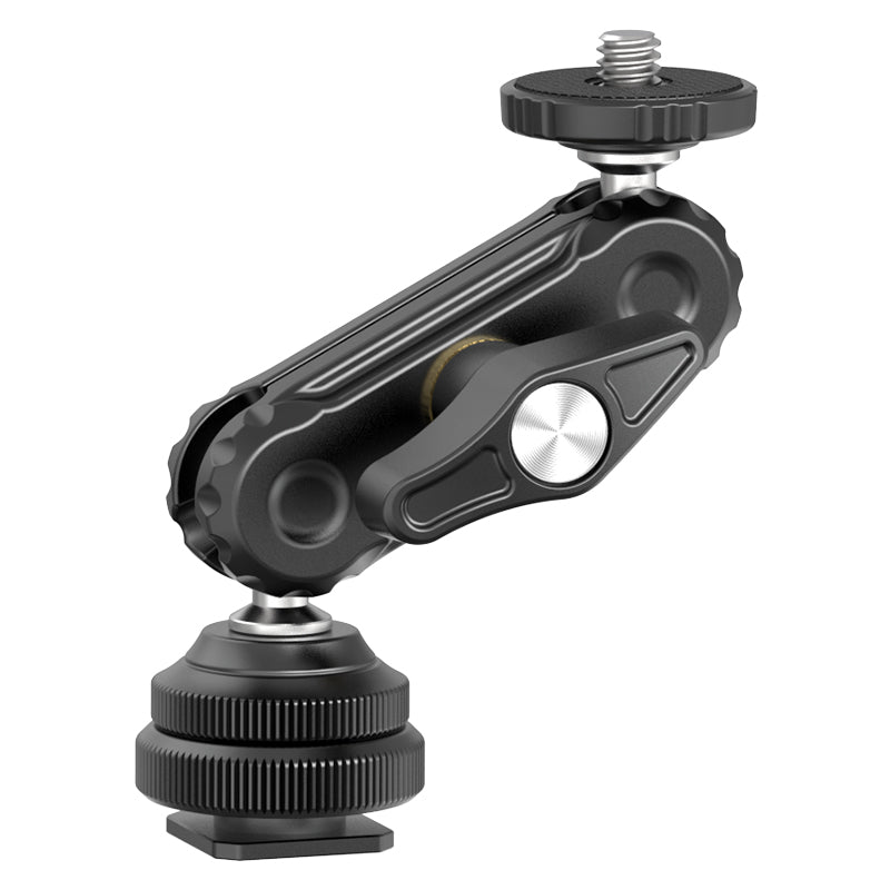 Ulanzi R098 Professional Double Ball Head Tripod Mount with Cold Shoe Adapter - Perfect for DSLR Cameras, Smartphones & LED Lights (Vlogging, Photography, Live Streaming)