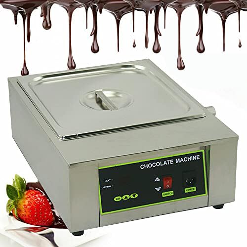 Commercial Chocolate Melting Pot Machine - 8kg Electric Chocolate Warmer & Cheese Heater, 110V 1000W with Adjustable Temperature for Bakeries, Candy Shops & Home Chocolate Making