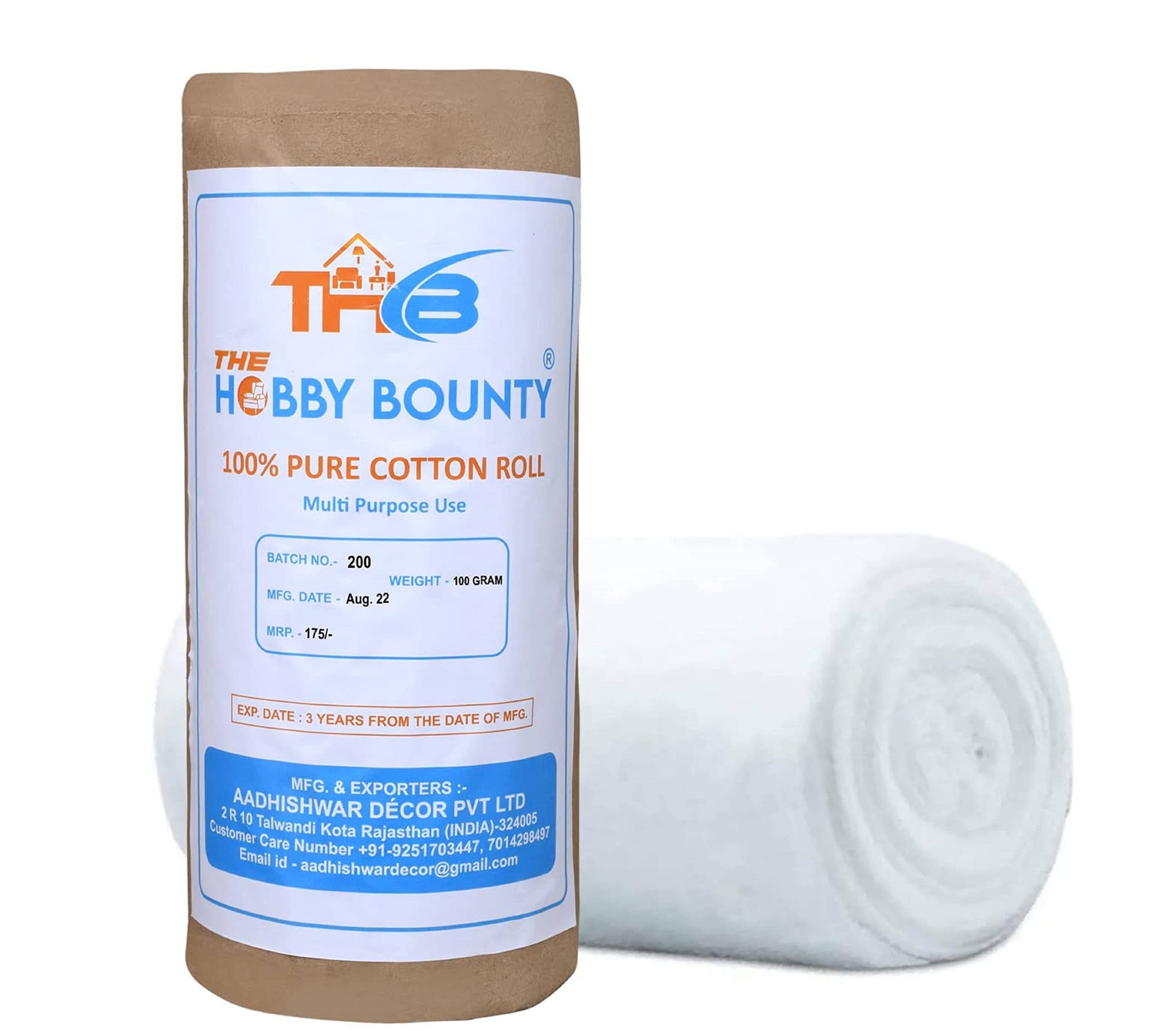 THB 100% Pure Cotton Roll 100g - Ultra Soft Makeup Remover Pads | Facial Toner Applicator | Gentle Cleansing Wipes for Face, Baby Care & Salon Use | Perfect for Daily Skincare & Sensitive Skin