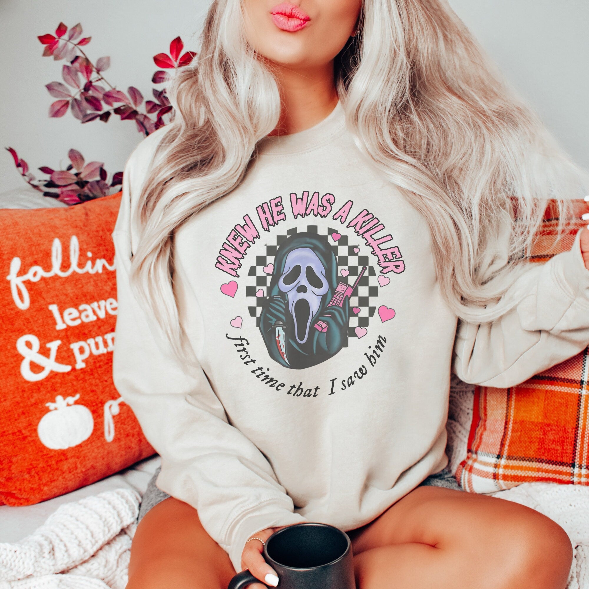 Taylor Swift Halloween Crewneck Sweater - Reputation Era Merch for Swiftie Fans - Ghostface Print - Perfect for Halloween Parties & Swiftie Gatherings