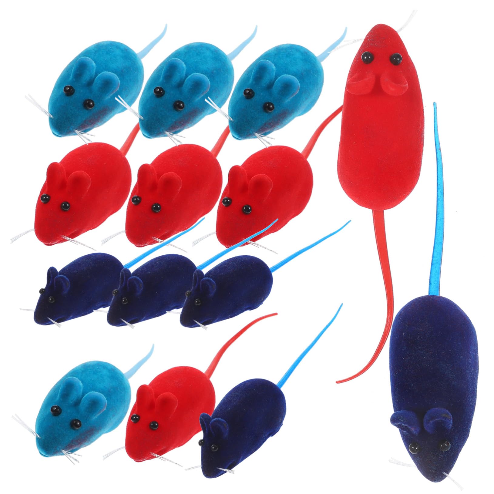 20pcs Squeaky Cat Toys Mice - Interactive Soft Mouse Toys for Kittens - Noisy Fun Pet Play with Random Colors - Perfect for Indoor Playtime & Hunting Simulation