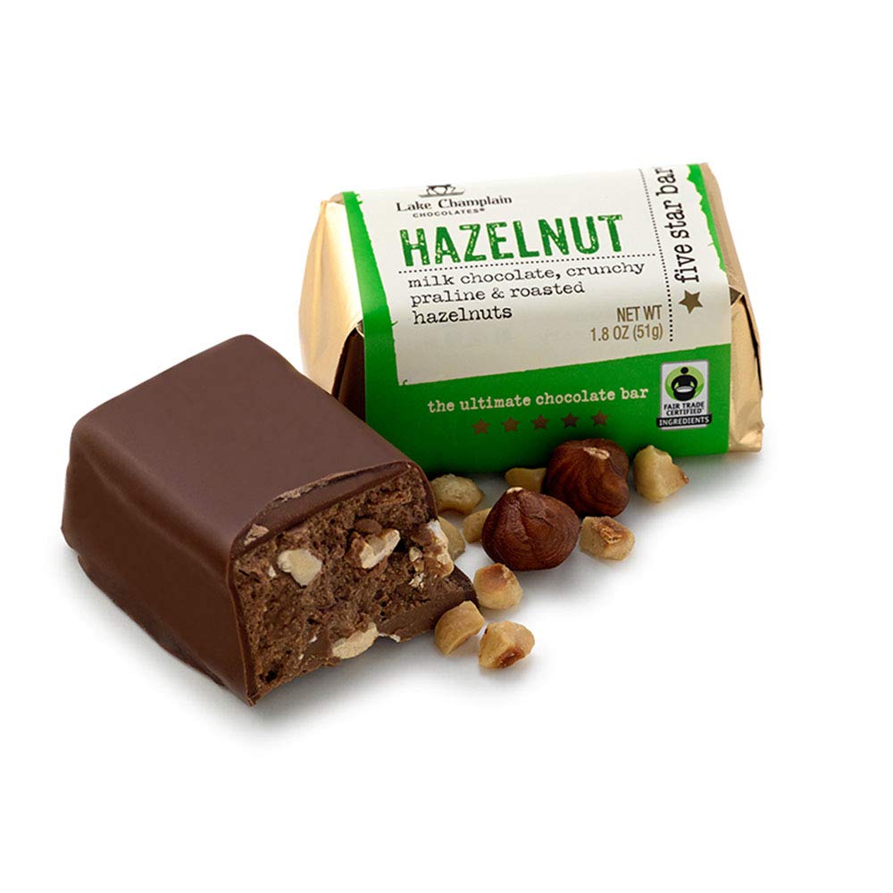 Lake Champlain Milk Chocolate Hazelnut Five Star Bar - Premium Gourmet Chocolate Bars (16 Pack, 1.8 oz each) - Perfect for Gifts, Parties & Chocolate Lovers