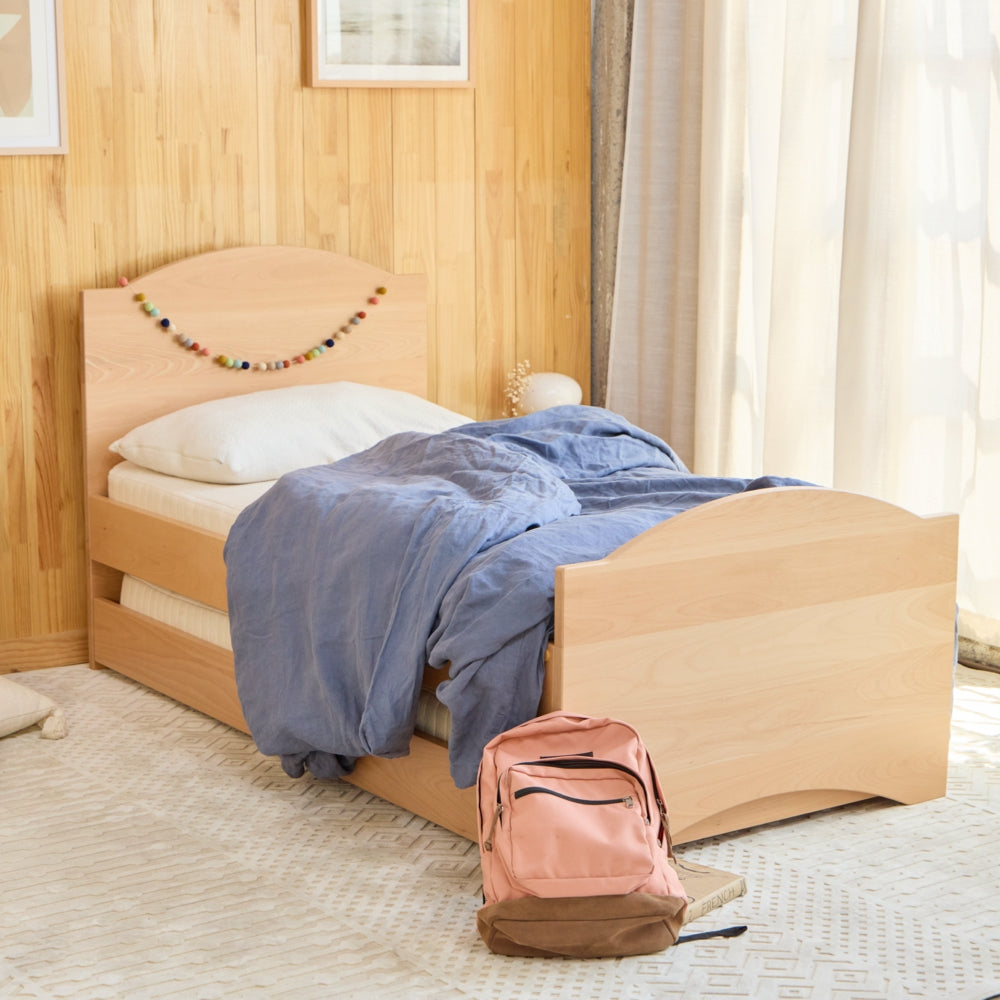 Kids Trundle Bed Frame with Storage - Twin Size Wooden Daybed for Small Spaces - Perfect for Sleepovers, Guest Rooms & Kids' Bedrooms