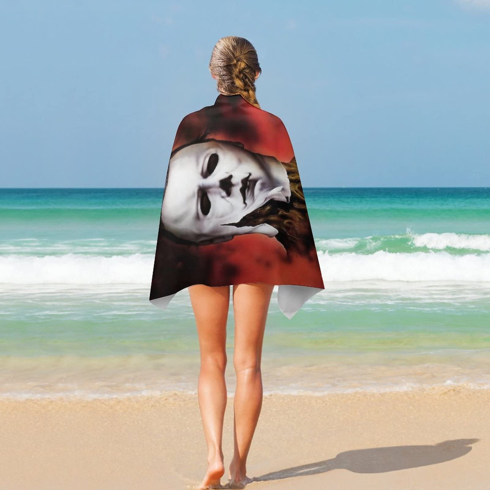 Quick Dry Absorbent Travel Towel - Halloween Michael Myers Design - Lightweight Sand Free Beach & Swim Towel for Pool, Gym, Camping, Travel