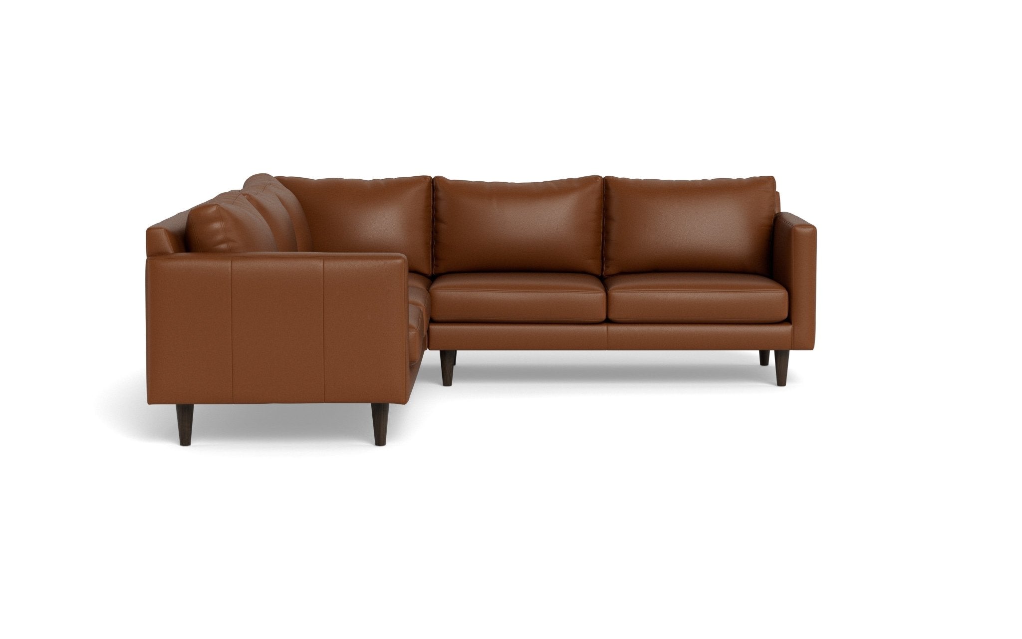 Wallace 102 Genuine Leather Corner Sectional Sofa - Modern Untufted Design for Living Room, Lounge & Home Theater Comfort