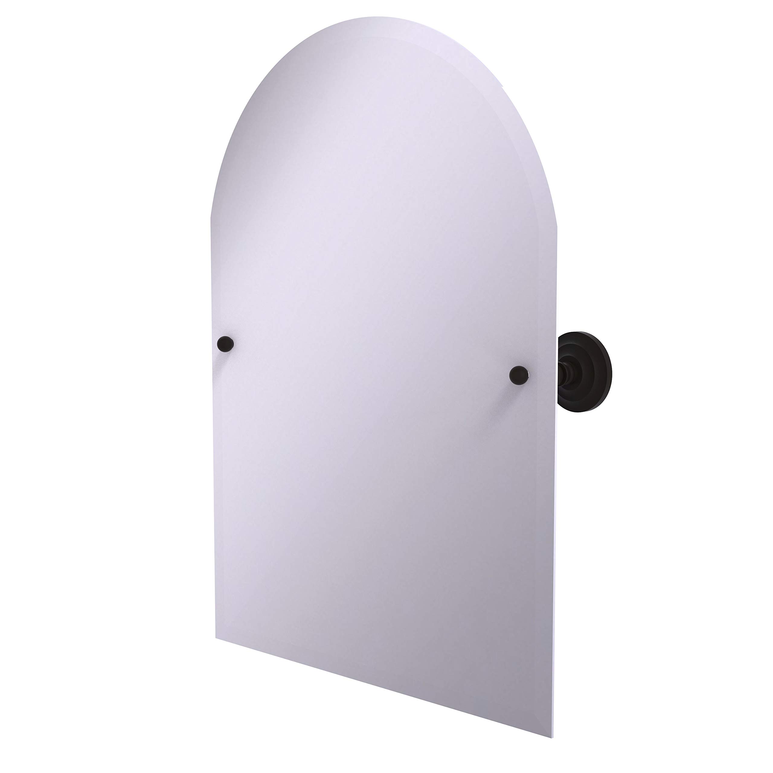 Allied Brass PQN-94 Frameless Arched Top Tilt Beveled Edge Wall Mirror in Oil Rubbed Bronze - Perfect for Bathroom Vanity, Bedroom Decor & Entryway Elegance