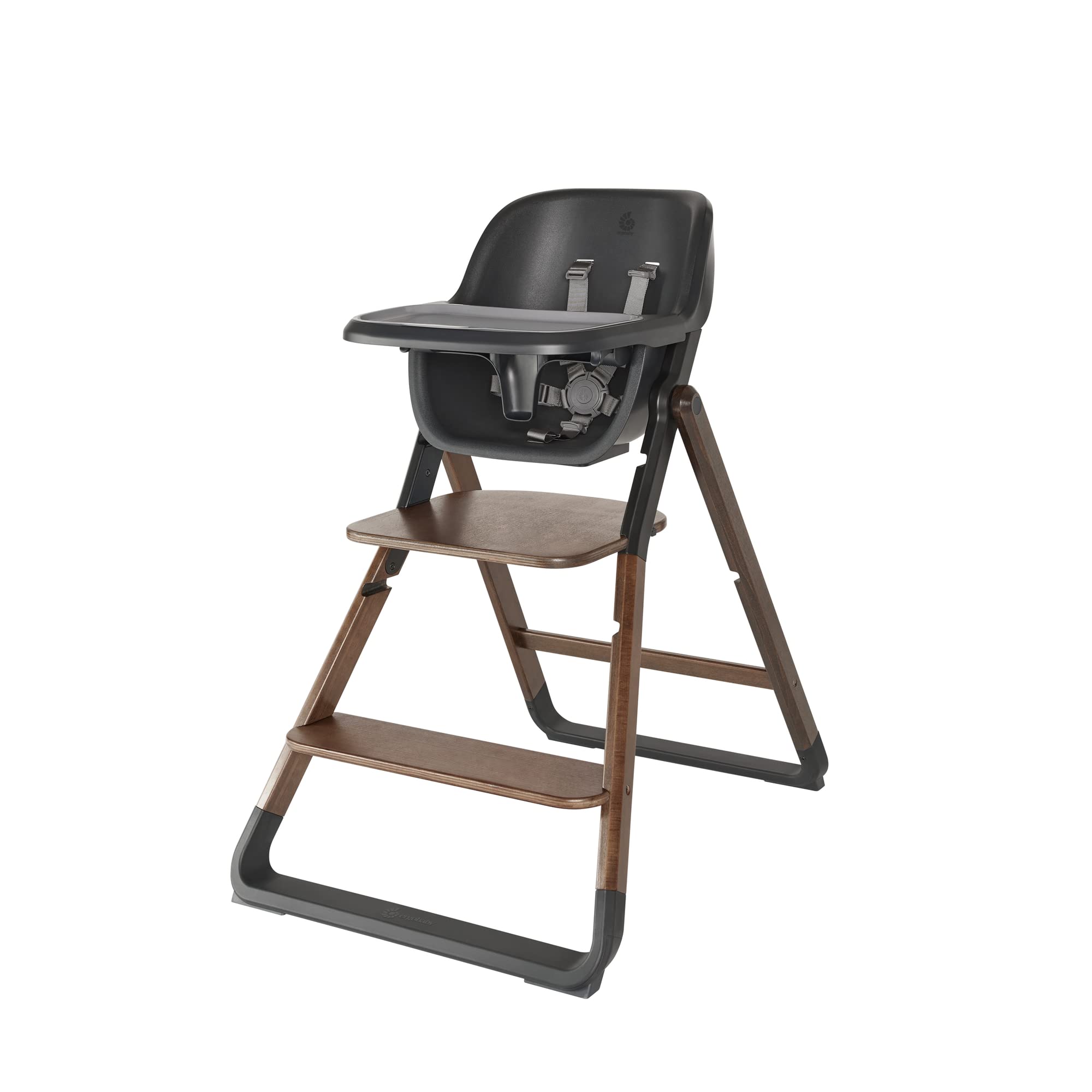 Ergobaby Evolve Portable High Chair for Babies - Adjustable, Lightweight & Travel-Friendly - Perfect for Dining, Travel & Outdoor Use - Dark Wood Finish