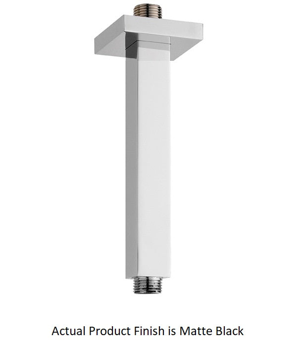 Emory & Bond EB84014BLK 4 Square Ceiling Shower Arm in Matte Black - Modern Bathroom Fixture for Luxurious Walk-In Showers and Spa-Like Retreats