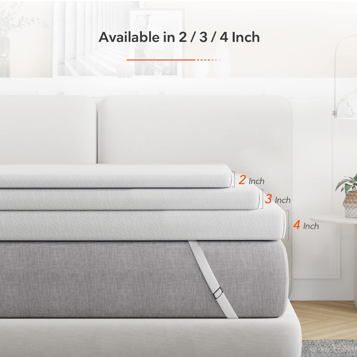 Sweetnight 2 Inch Cooling Gel King Size Mattress Topper - Ultra Soft Gel-Infused Memory Foam for Airflow & Heat Dissipation - Perfect for Hot Sleepers & Pressure Relief - Ideal for Bedroom, Guest Room & Dorm Use