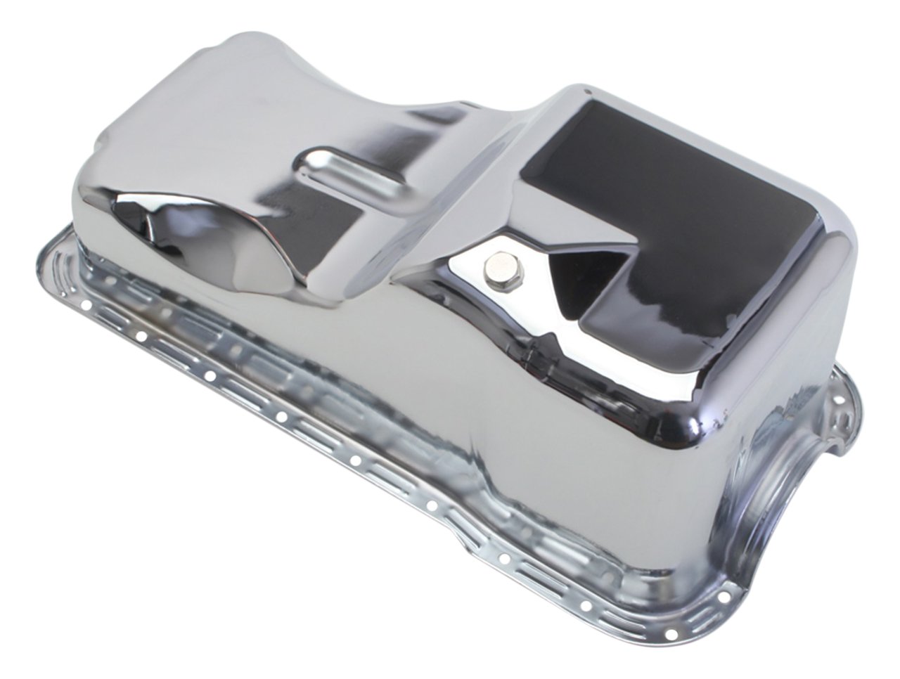 TRANS-DAPT Performance 9078 Chrome Oil Pan - High Quality Replacement Part for Chevy, Ford, Dodge Engines - Perfect for Engine Repair & Restoration Projects