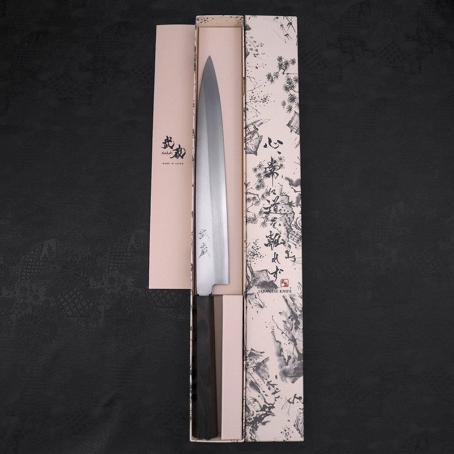 Premium Yanagiba Sushi Knife - AUS 10 High Carbon Steel Blade, Polished Ebony Handle, 270mm - Perfect for Sushi Chefs & Japanese Cuisine Preparation
